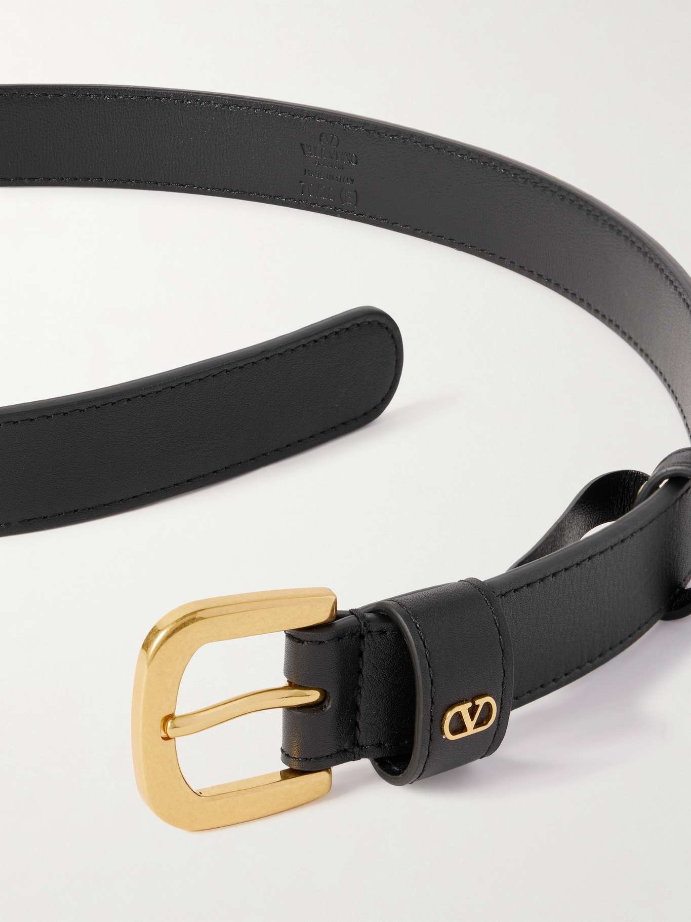 VLogo leather belt Black - 3