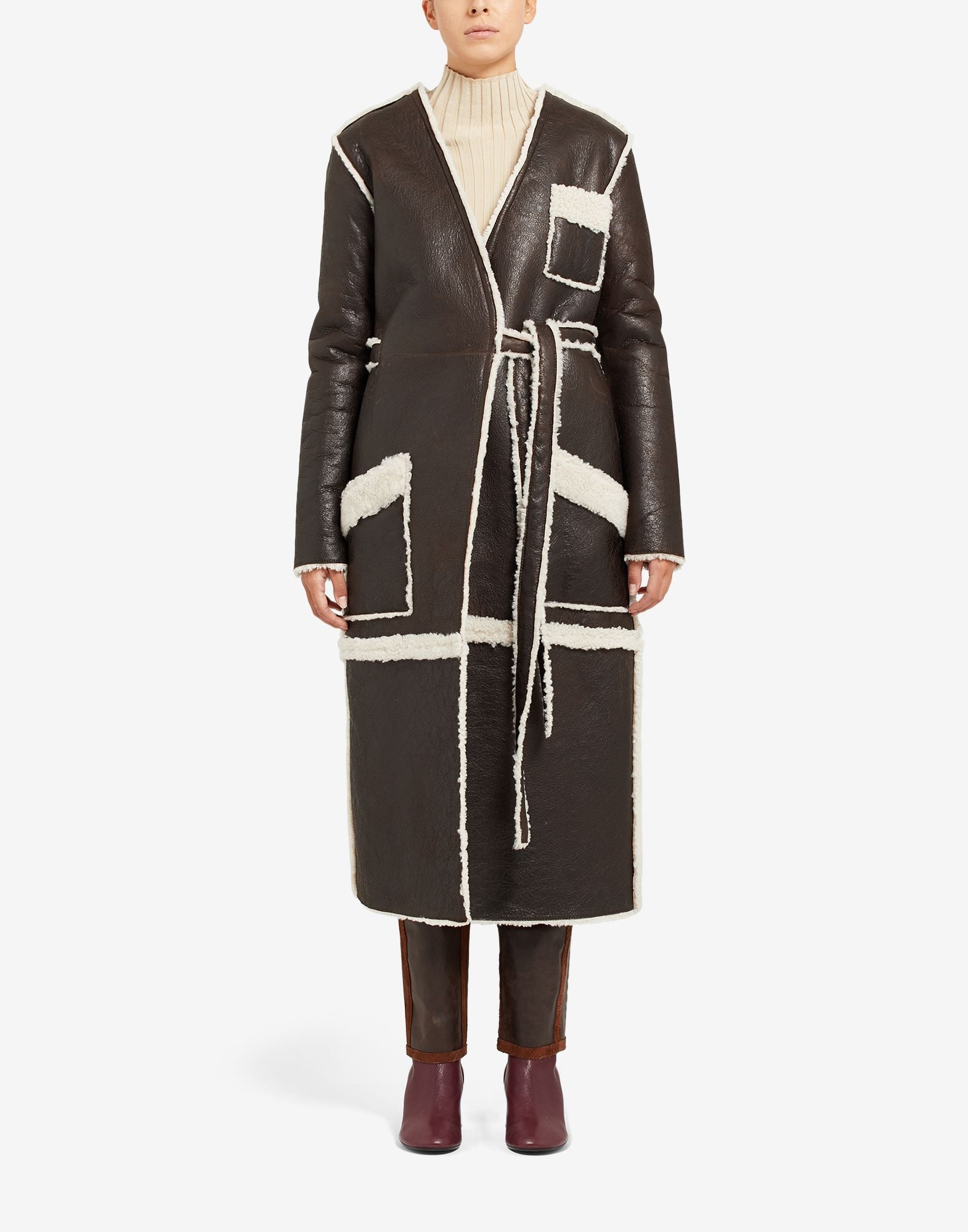 Blouse blanche shearling coat - 2