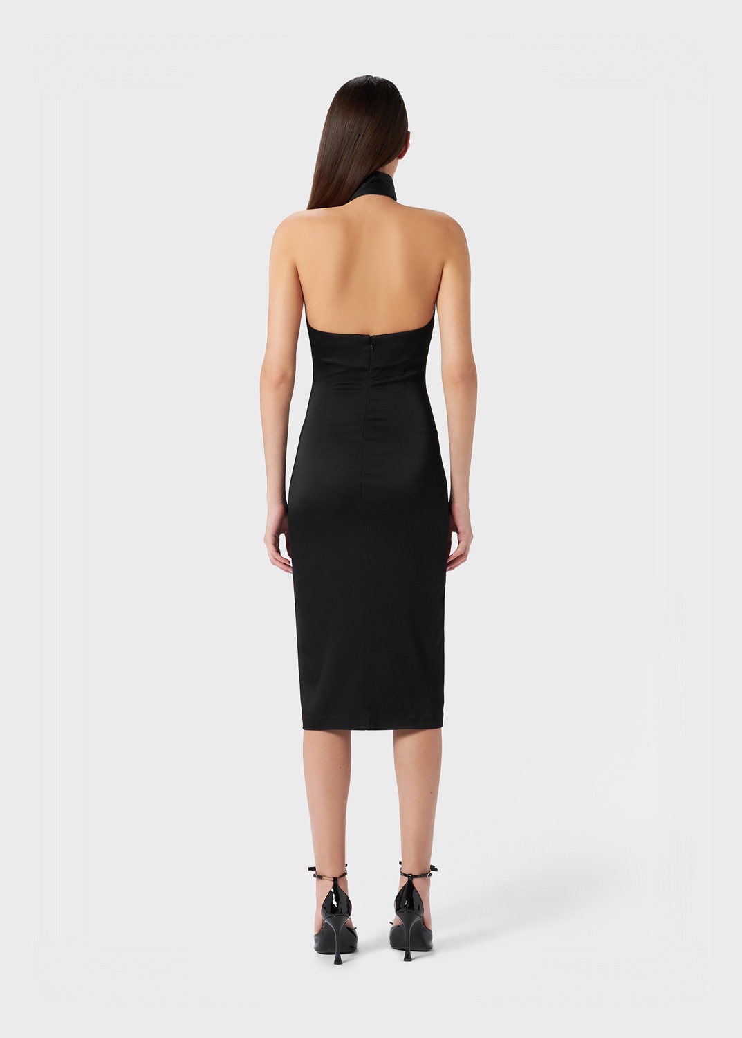 HALTER NECK MIDI DRESS IN VISCOSE - 4