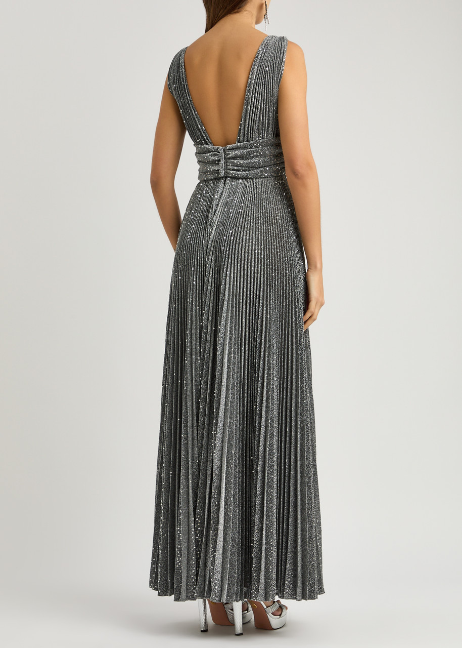 Dolce & Gabbana Sequin-embellished Pleated Lamé Gown - 3
