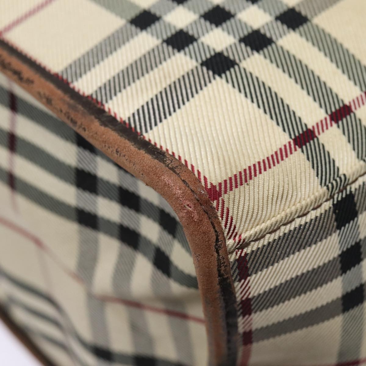 Burberry Nova Check Hand Bag Canvas Beige Silver - 11