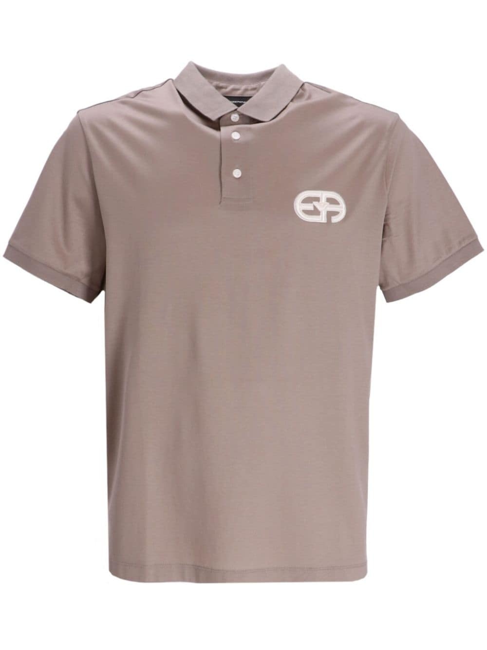 logo-patch button-fastening polo shirt - 1