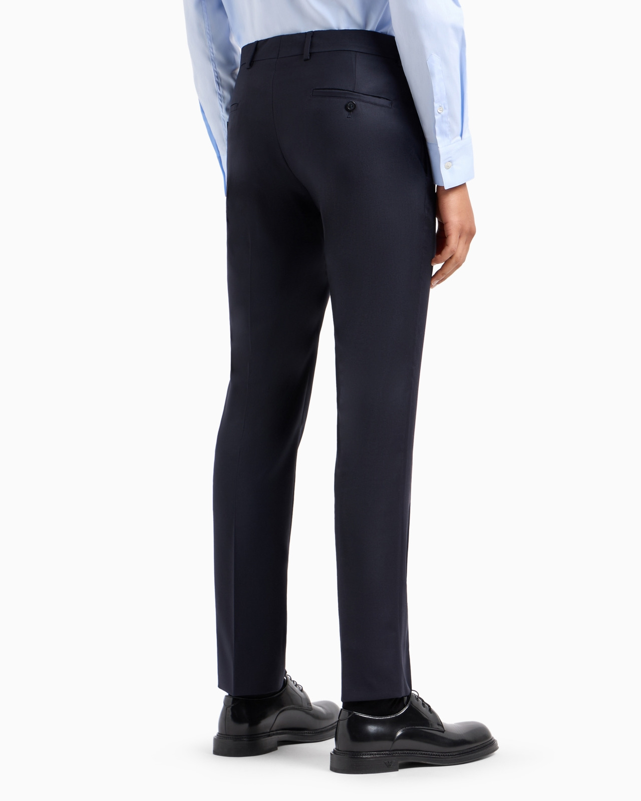 Worsted virgin-wool, creased trousers - 3