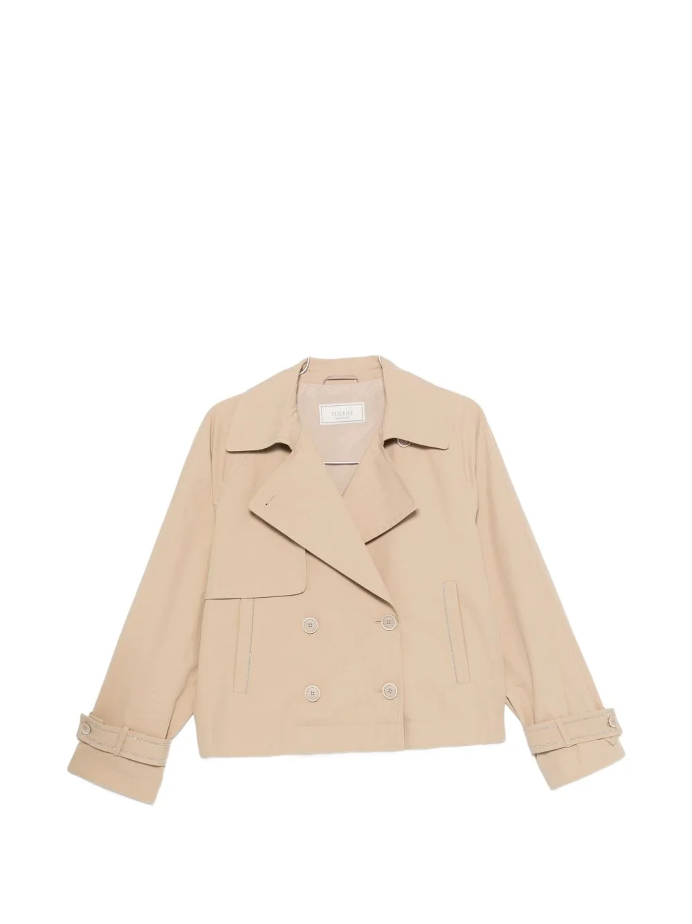 double-breasted cropped jacket - 1