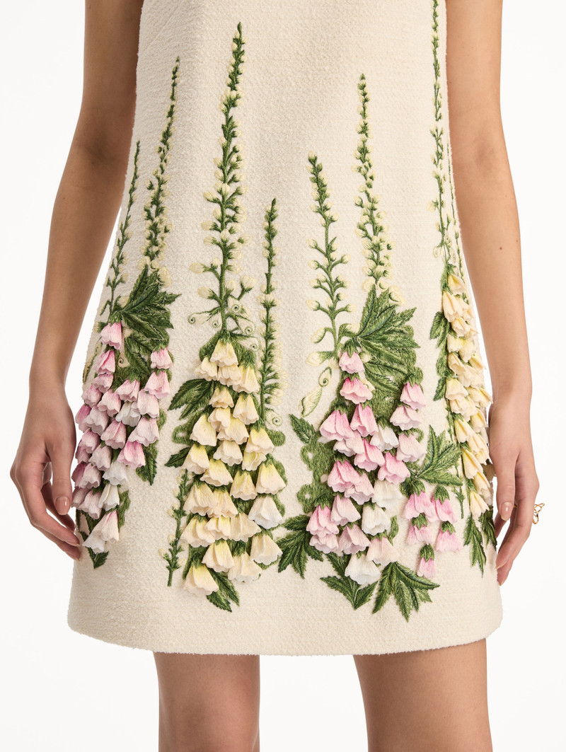 FOXGLOVE EMBROIDERED TWEED SHIFT DRESS 5