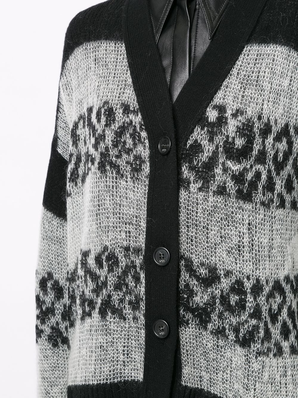 animalier stripe cardigan - 5