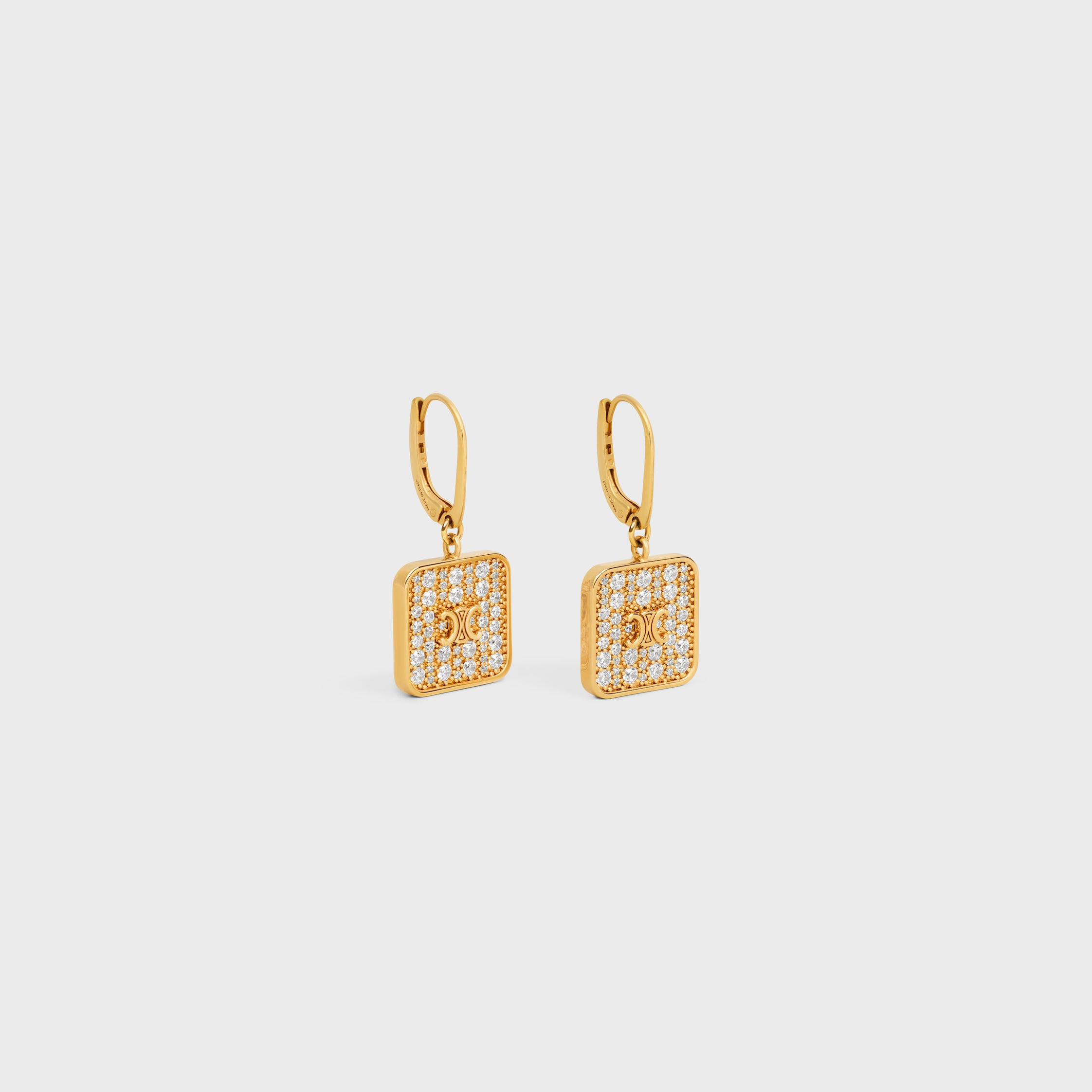 Triomphe Nightfall Earrings in Strass and Brass with Gold Finish - 2