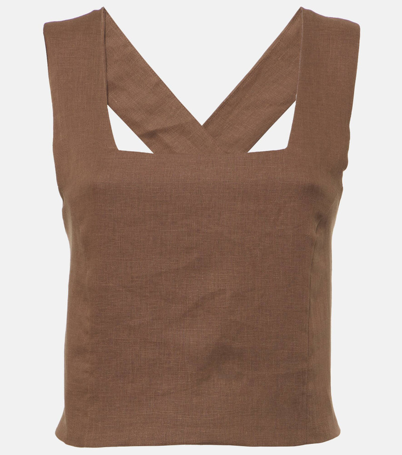 Cozumel linen cropped top - 1