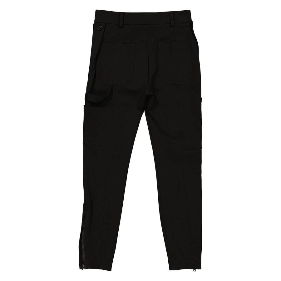 Burberry Strap Detail Stretch Crepe Jersey Trousers In Black - 2