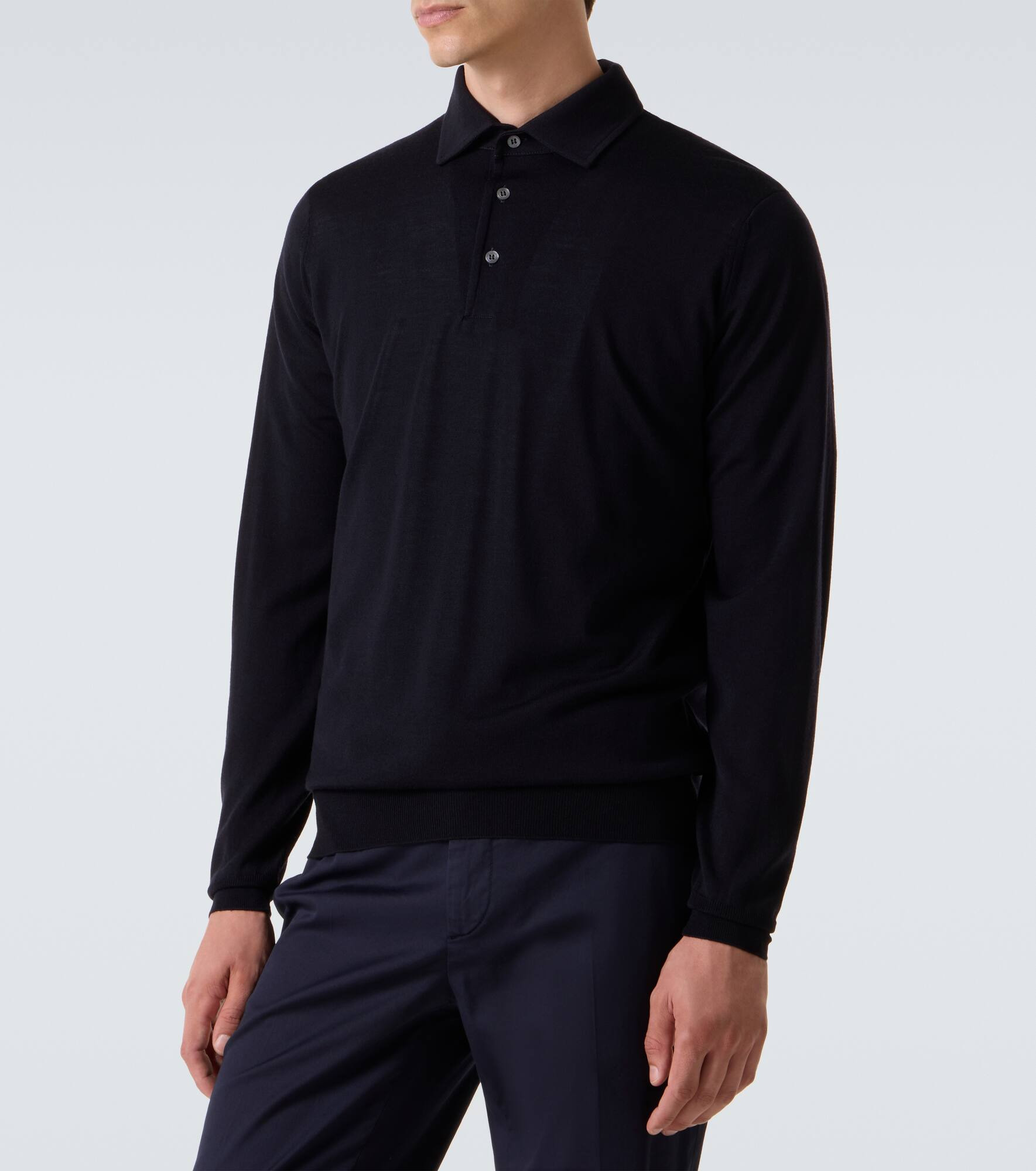 Virgin wool polo sweater - 3