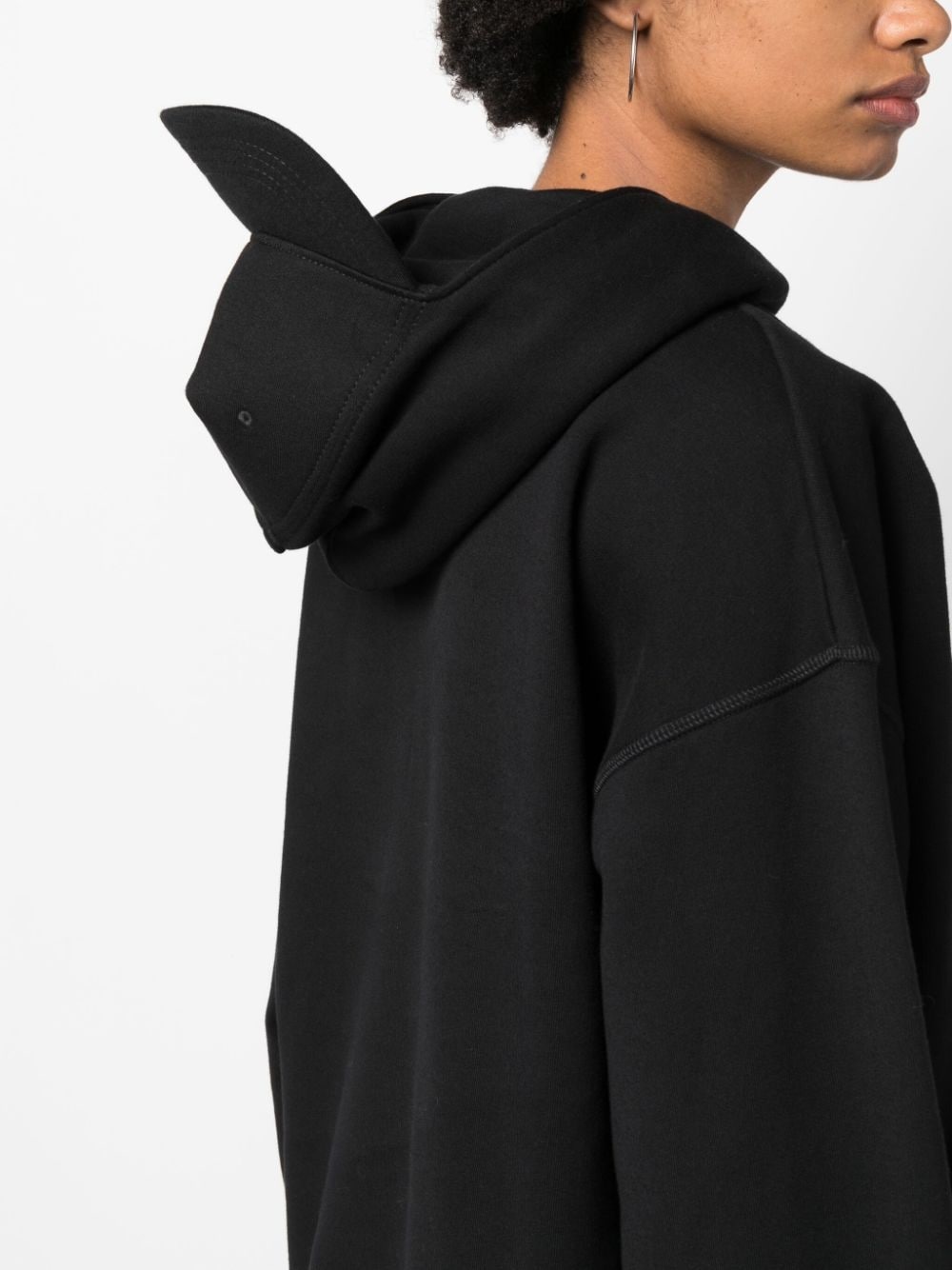 logo-print cotton hoodie - 5