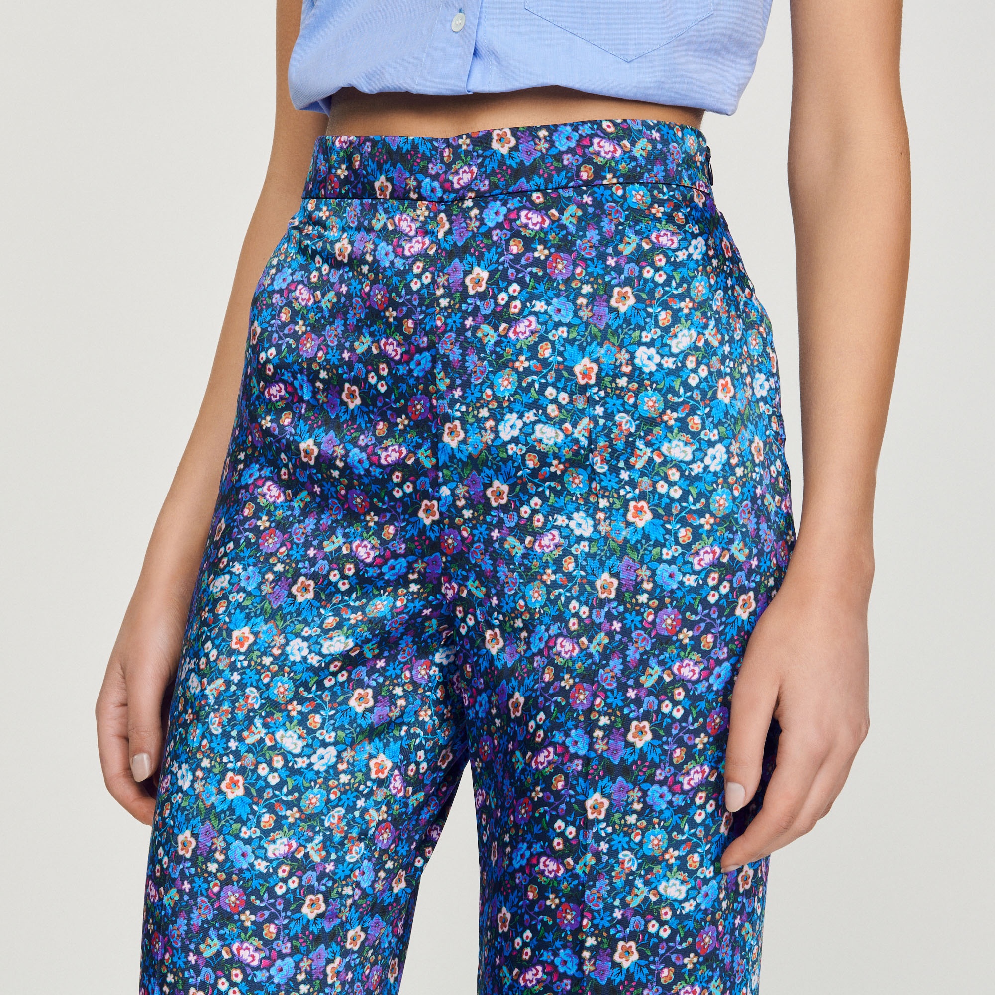Floral satin pants - 4