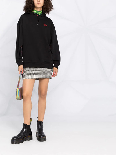 REDValentino lips-embroidered hoodie outlook