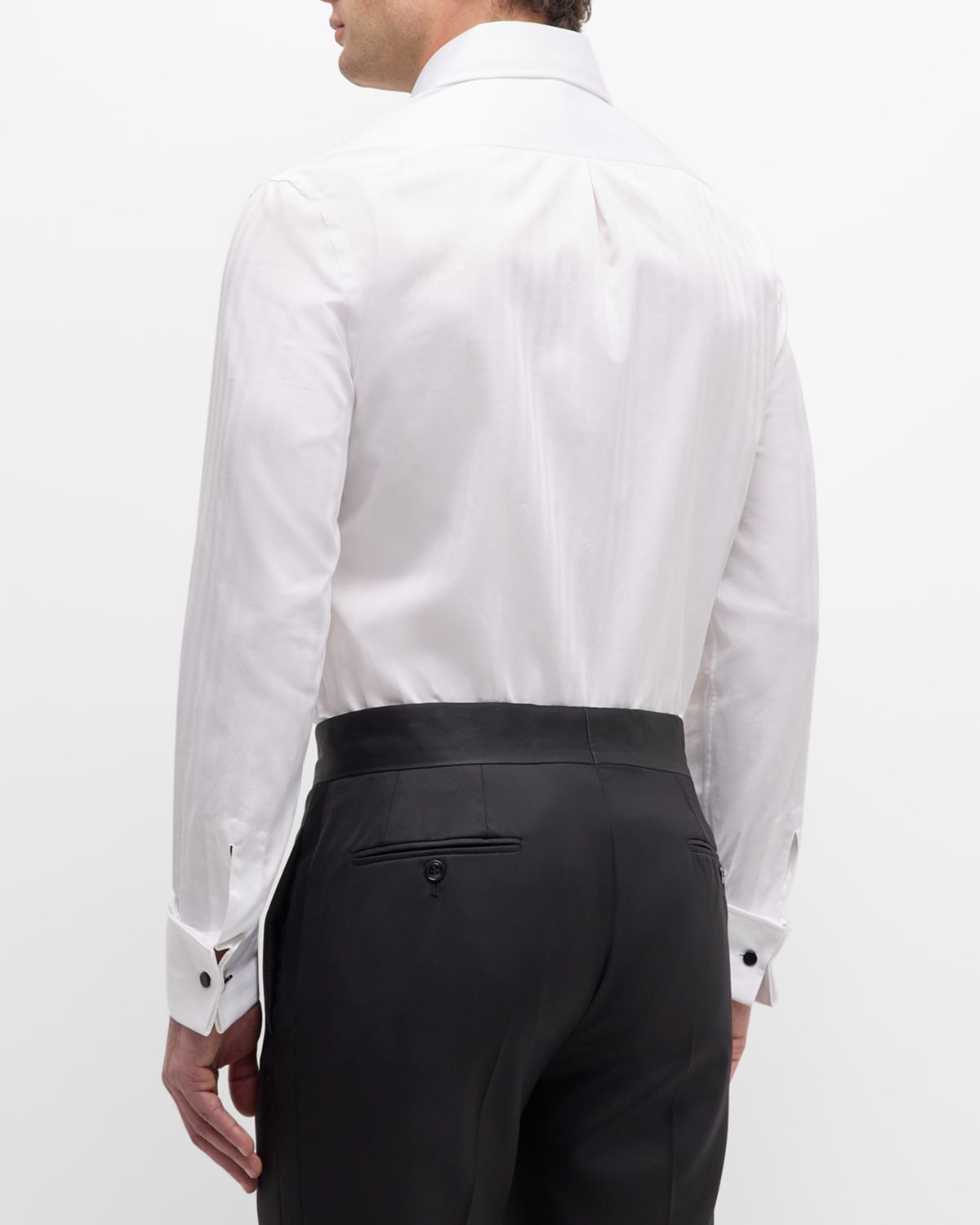 Men's Chevron Cotton Dress Shirt With Studs - 4