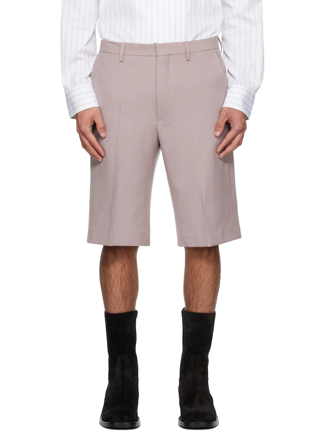 Pink Wool Shorts - 1