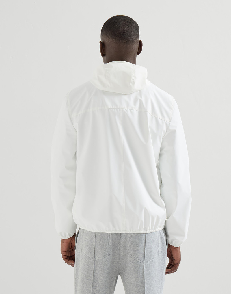 Bonded nylon hooded outerwear jacket with logo 3