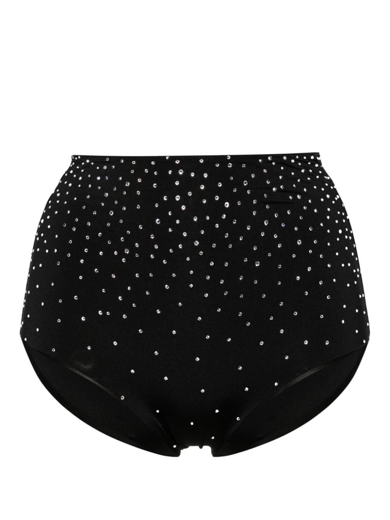 crystal-embellished high-waisted bikini bottoms 1