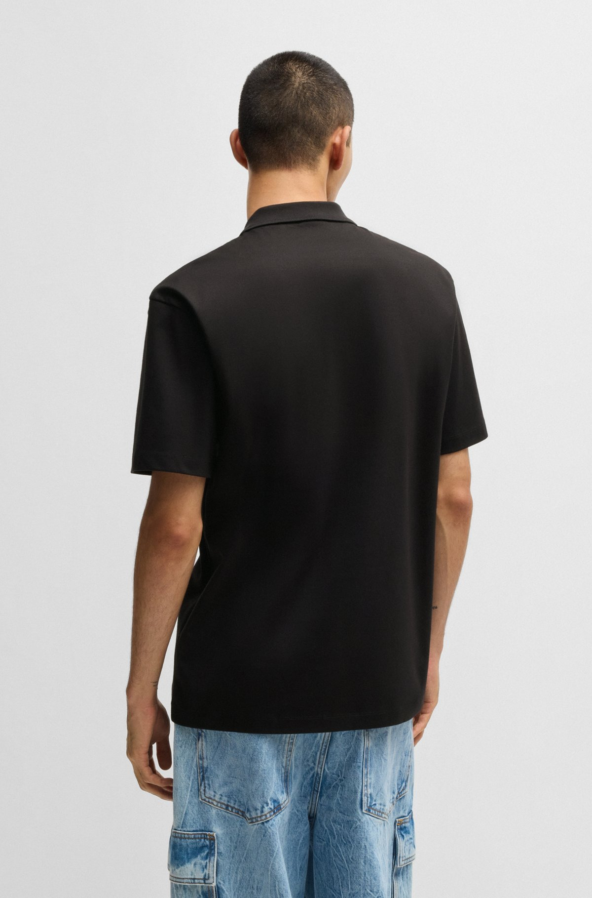 INTERLOCK-COTTON POLO SHIRT WITH STACKED LOGO - 5