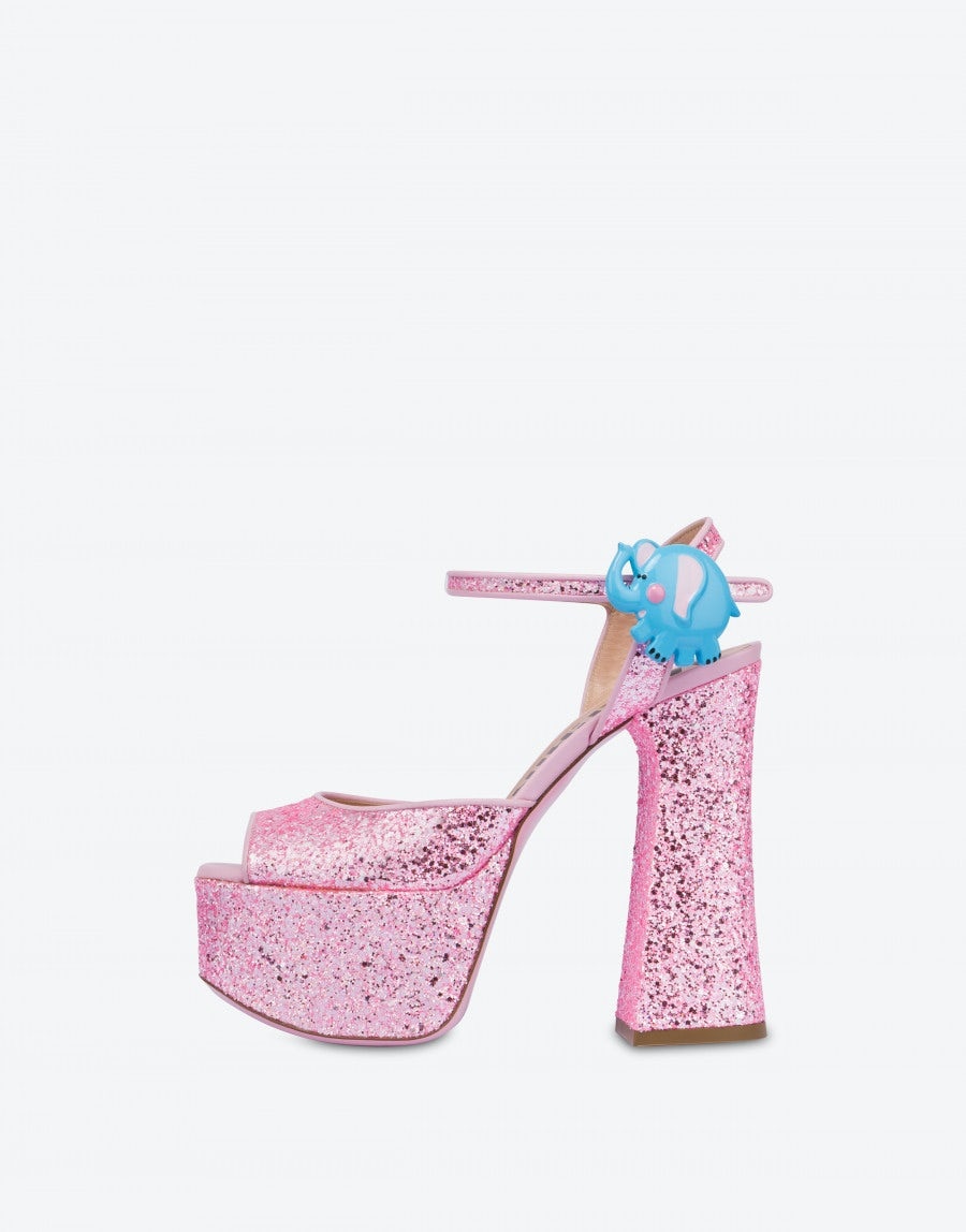 HIGH-HEELED GLITTER SANDALS WITH PLATFORM - 2