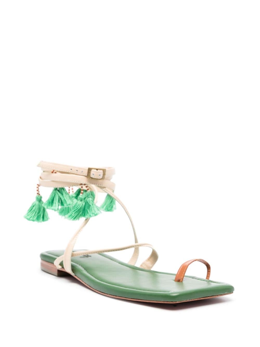 Conversando Con El Viento leather flat sandals - 2