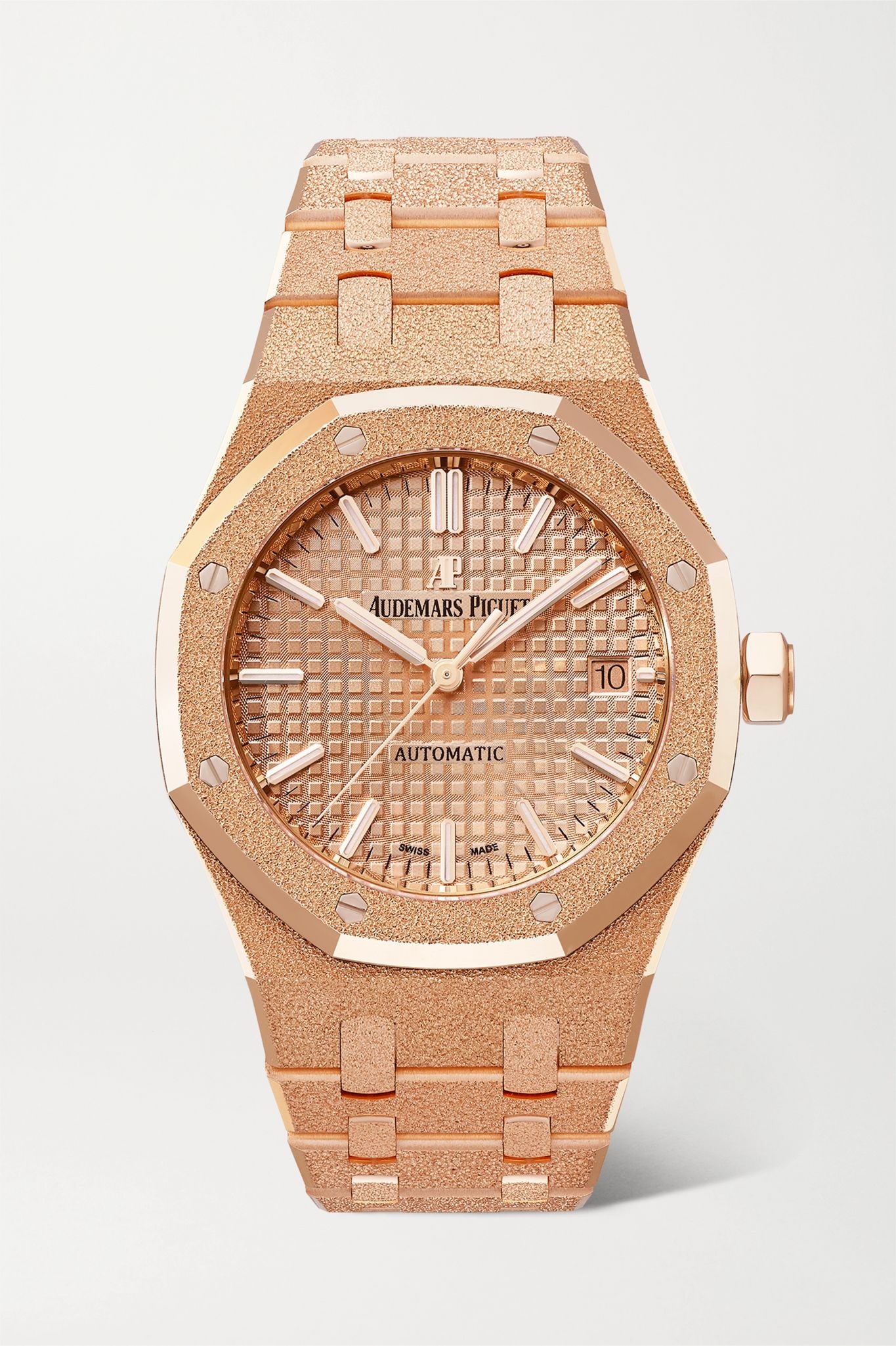 Royal Oak Automatic 37mm 18-karat frosted pink gold watch - 1