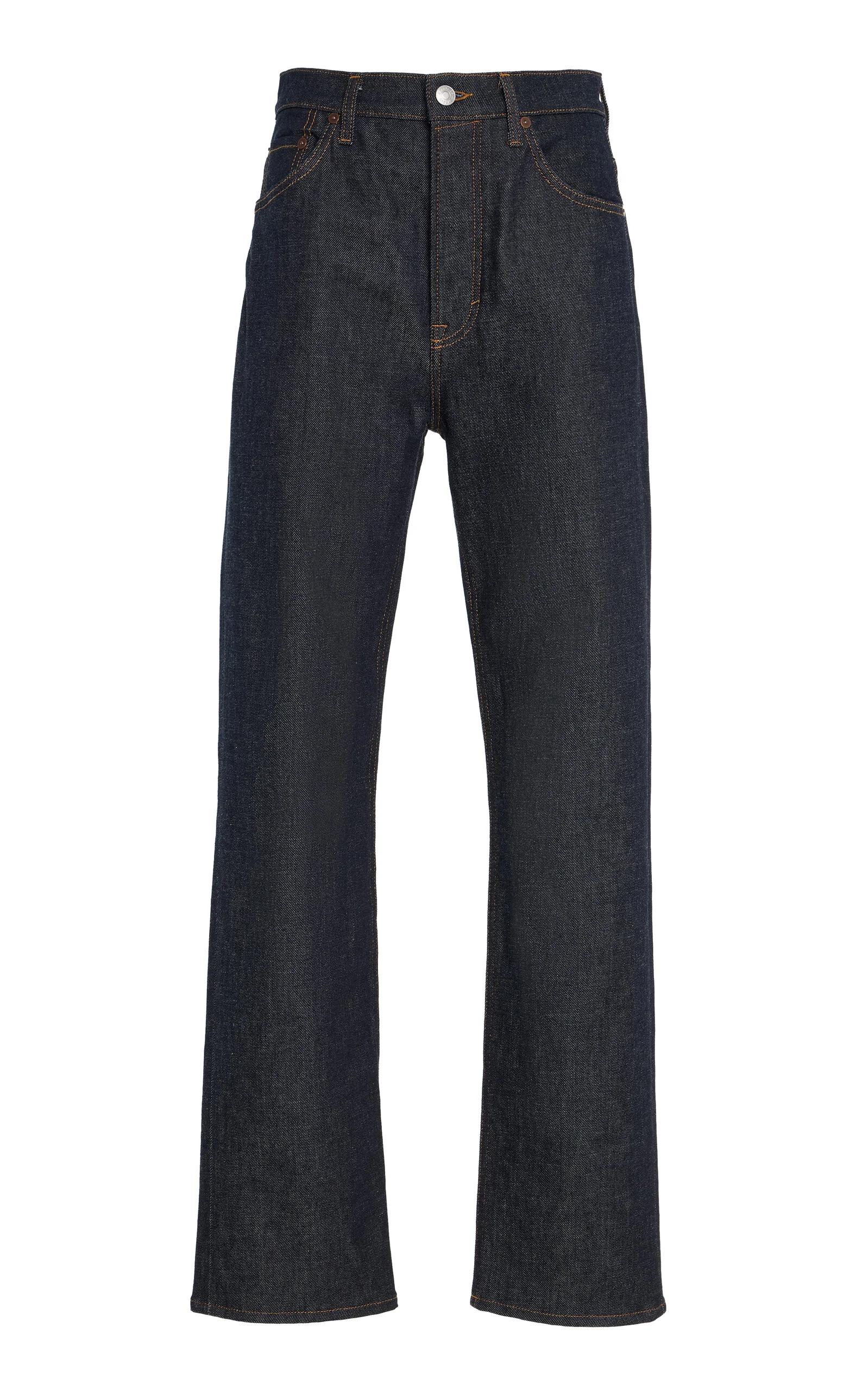 Stretch Mid-Rise Straight-Leg Jeans blue - 1