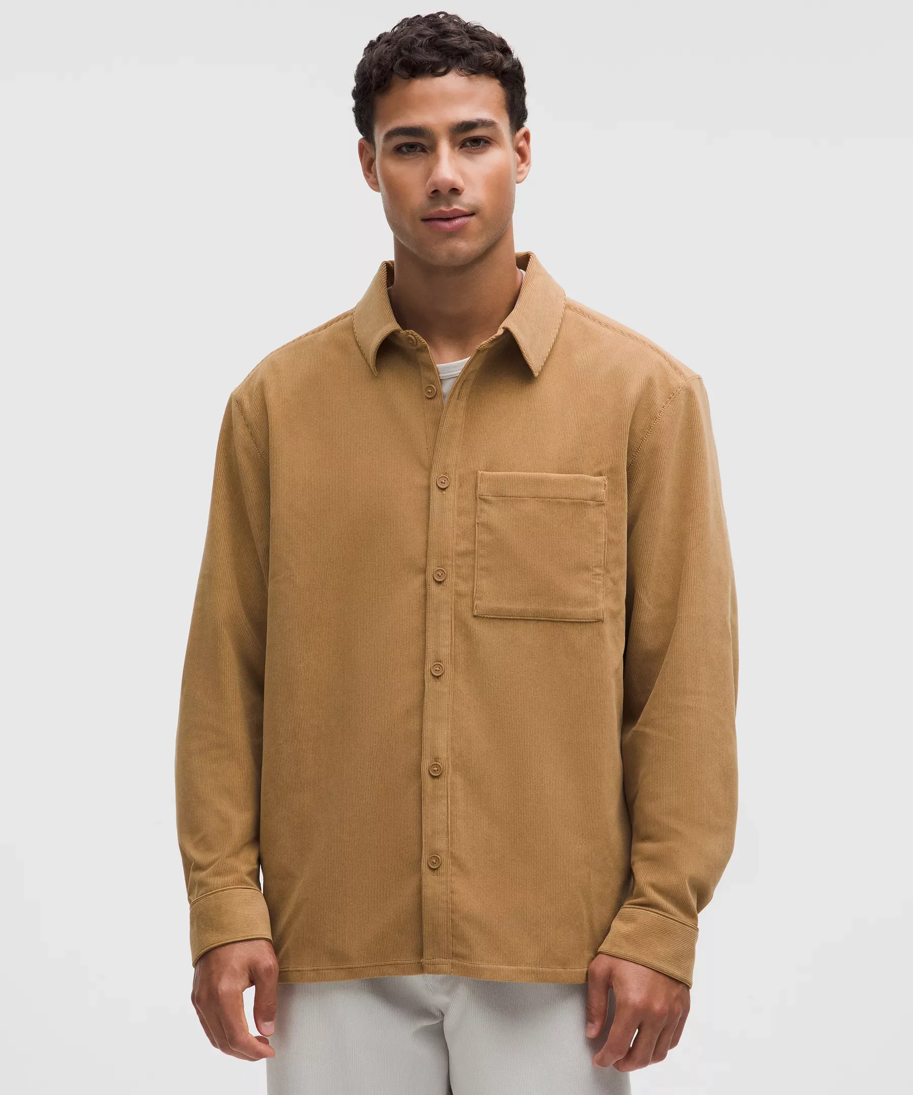 Corduroy Relaxed-Fit Long-Sleeve Button-Up Shirt - 1