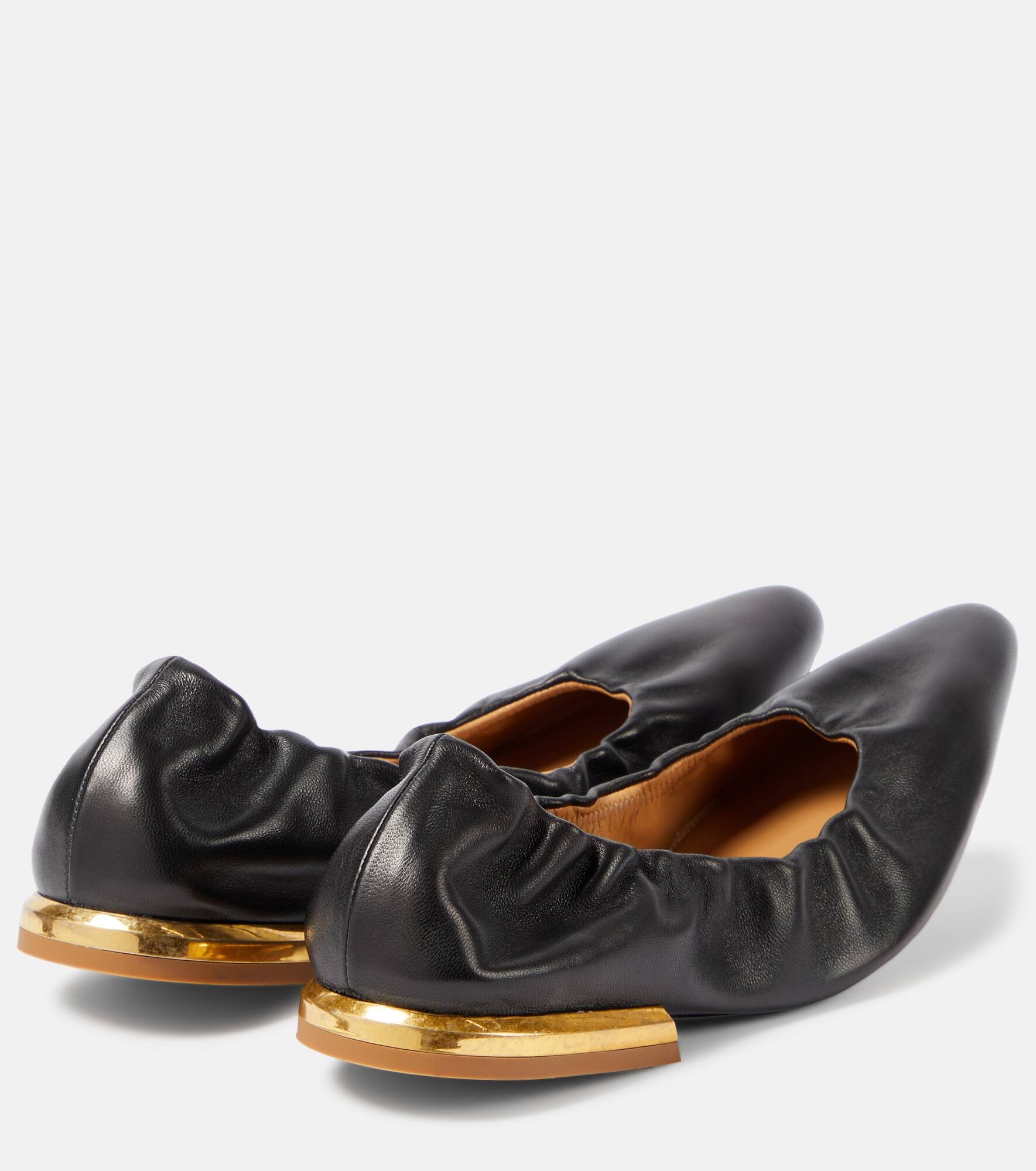 Leather ballet flats - 3