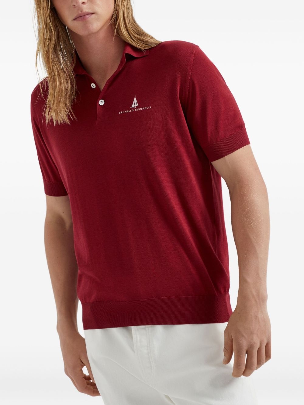 logo-print polo shirt - 3
