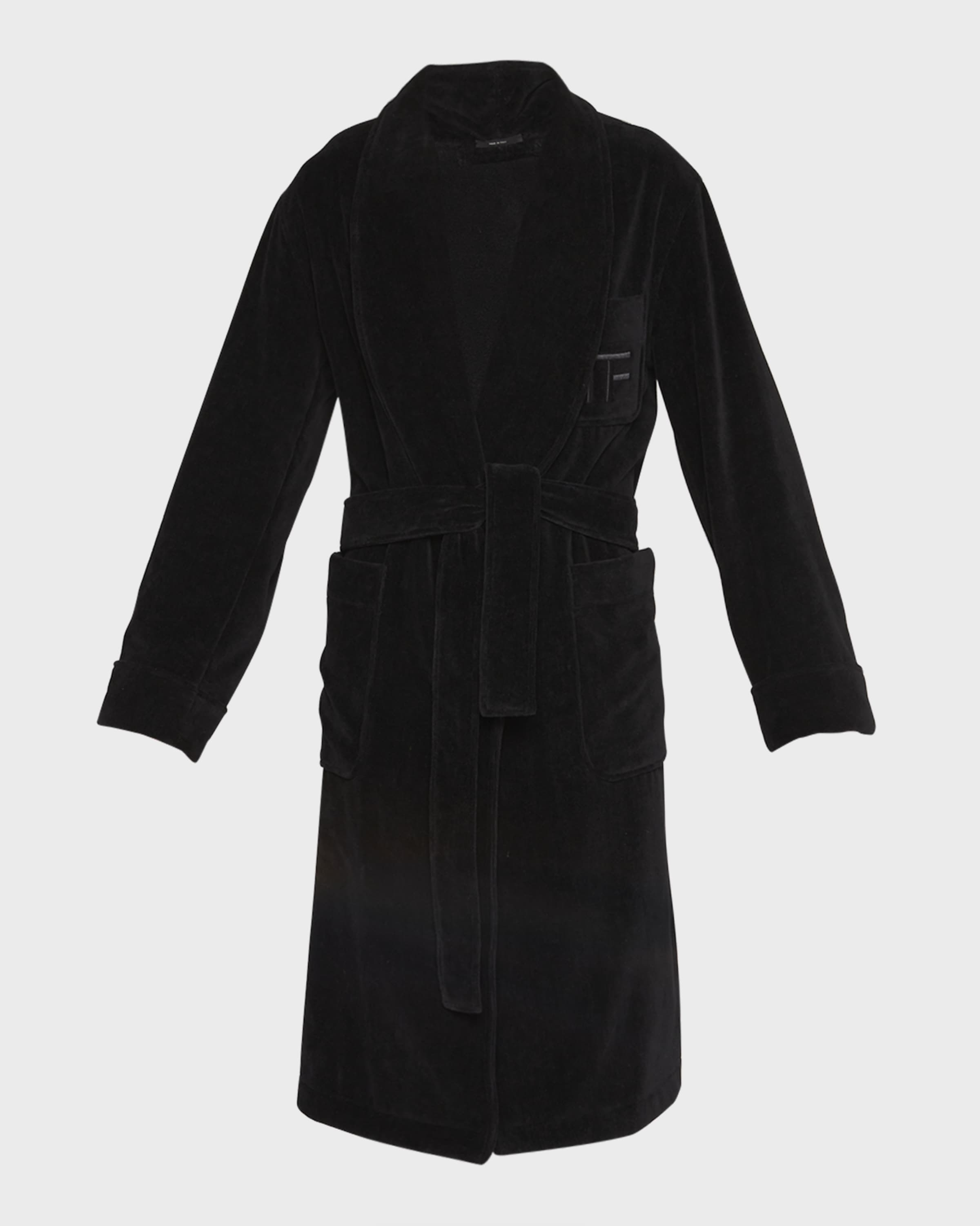 Men's Tonal TF-Logo Cotton Robe - 2