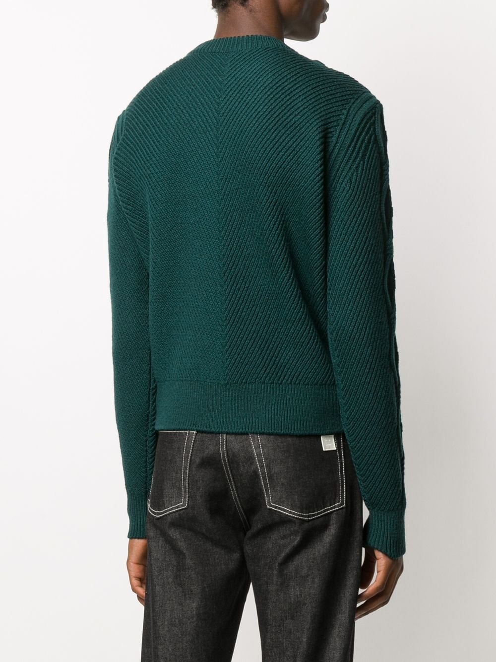 cable knit crew neck jumper - 4