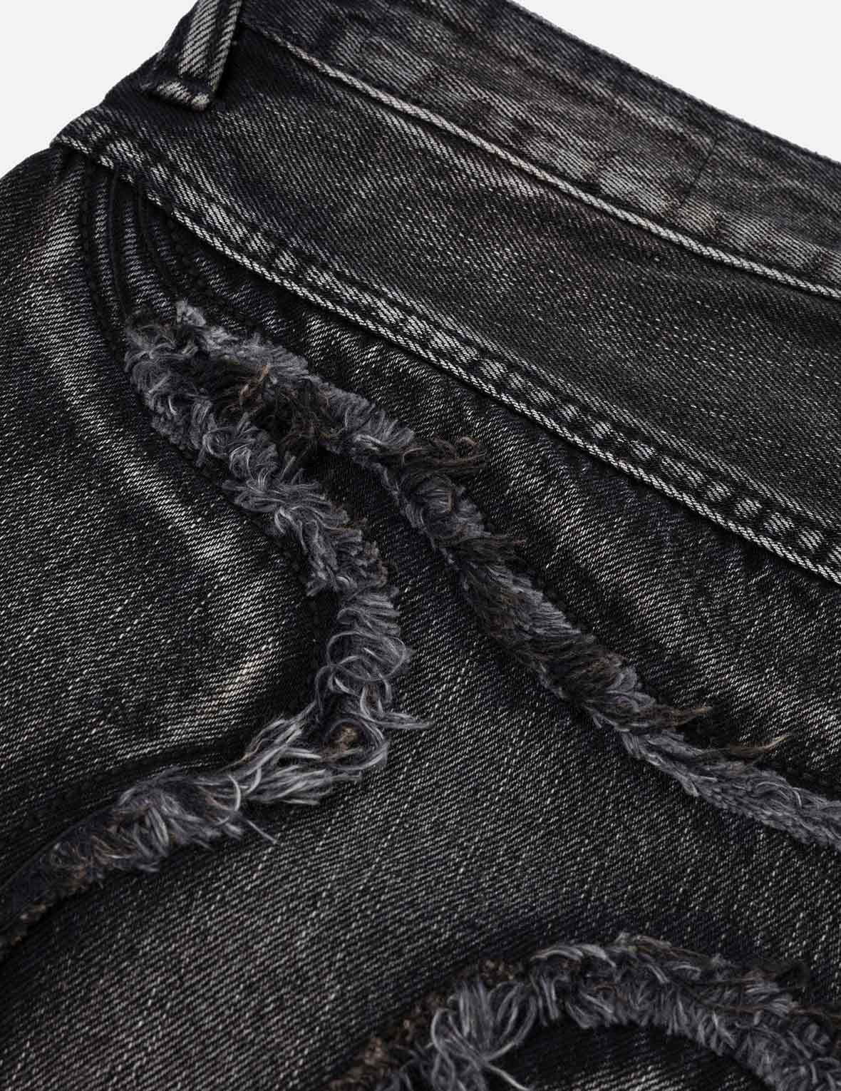 Distressed Daicock Print Fashion Fit Denim Shorts - 7