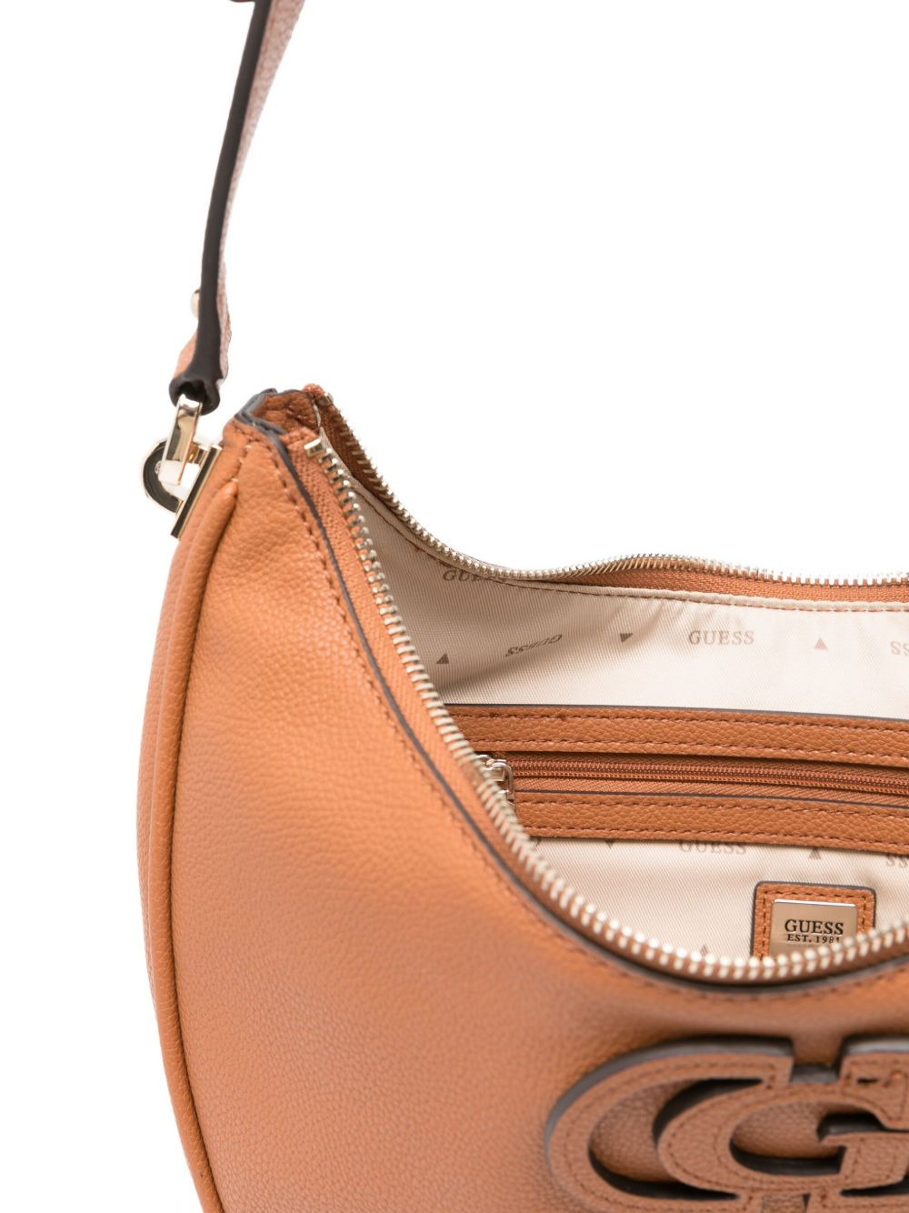 logo-plaque crescent shoulder bag - 4