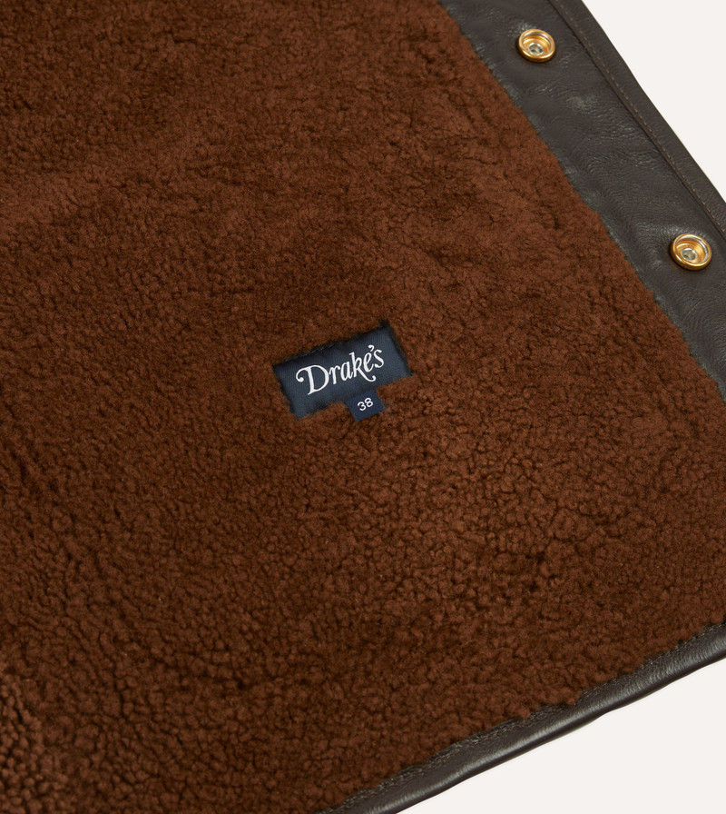 Brown Suede Shearling Vest 5