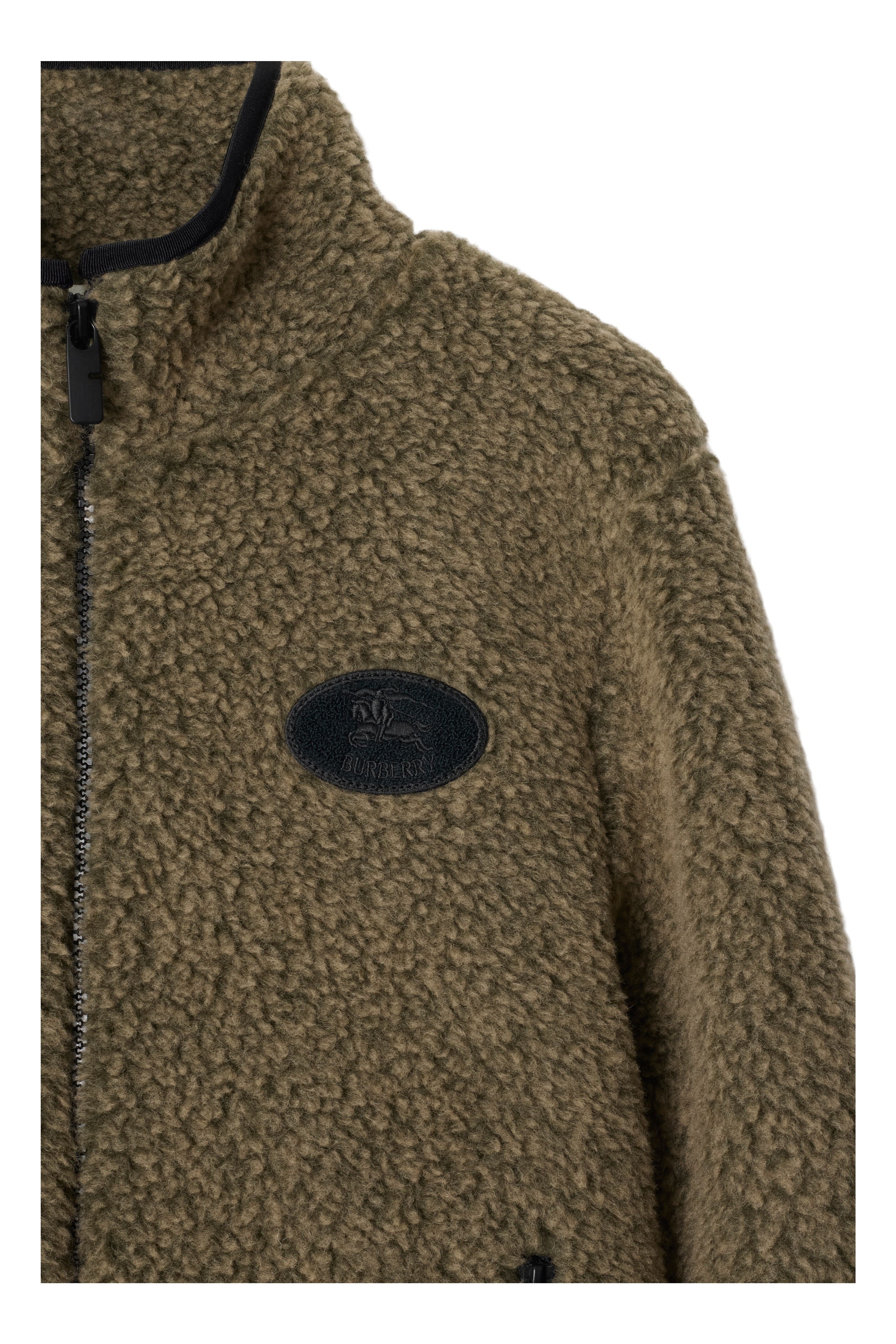burberry Cropped Fleece Jacket in Mire Melange at Nordstrom - 5