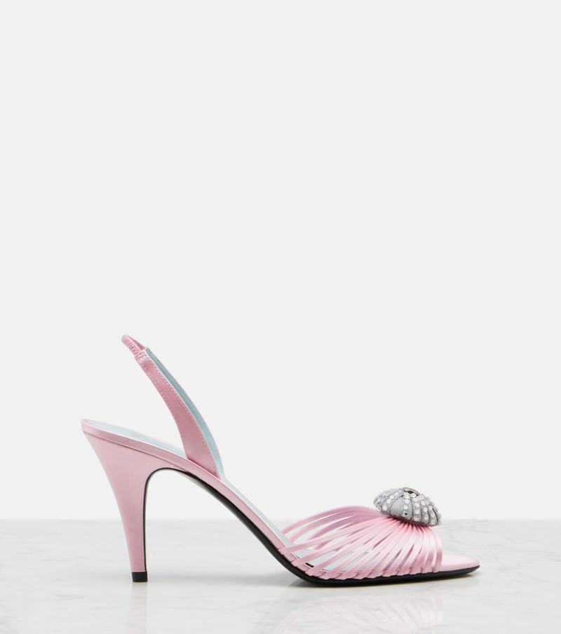 Cœur Royal satin slingback sandals 5