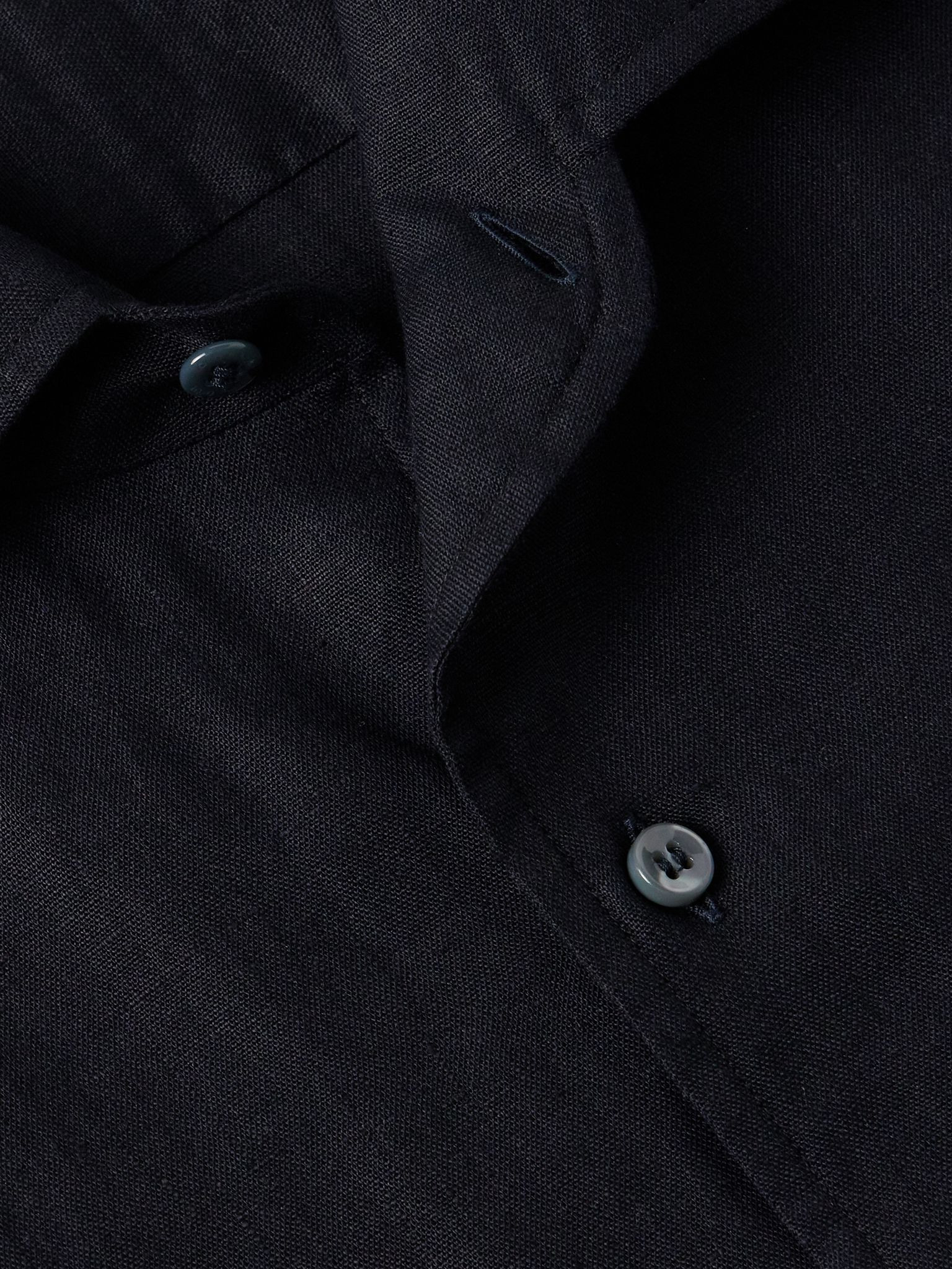 André Arizona Linen Shirt Navy - 4