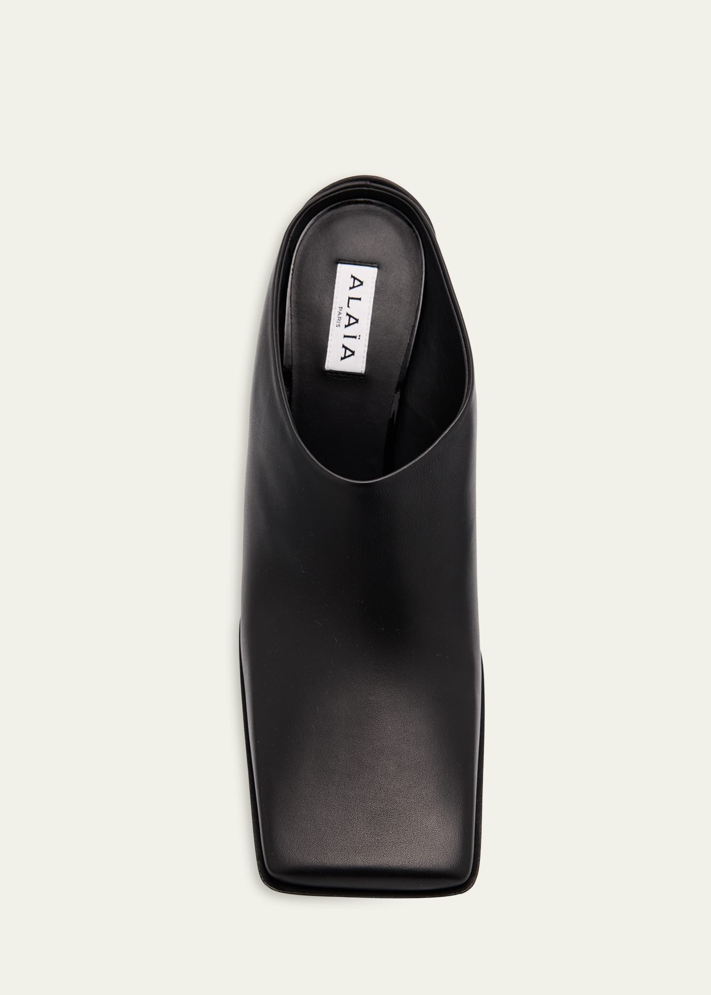 Leather Square-Toe Mules - 3