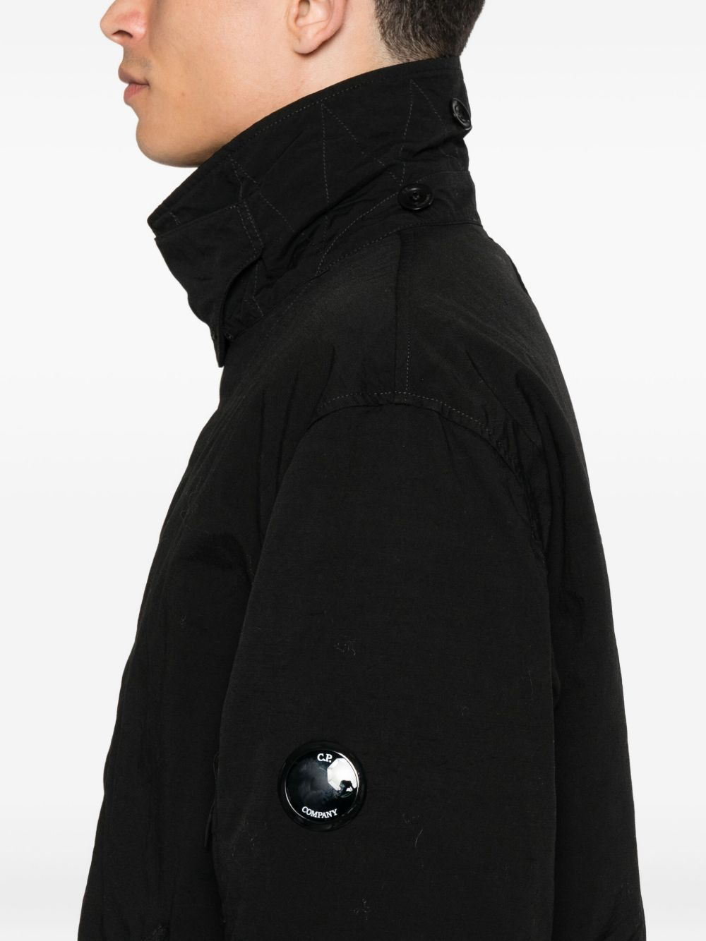button-fastening Lens-detail coat - 5