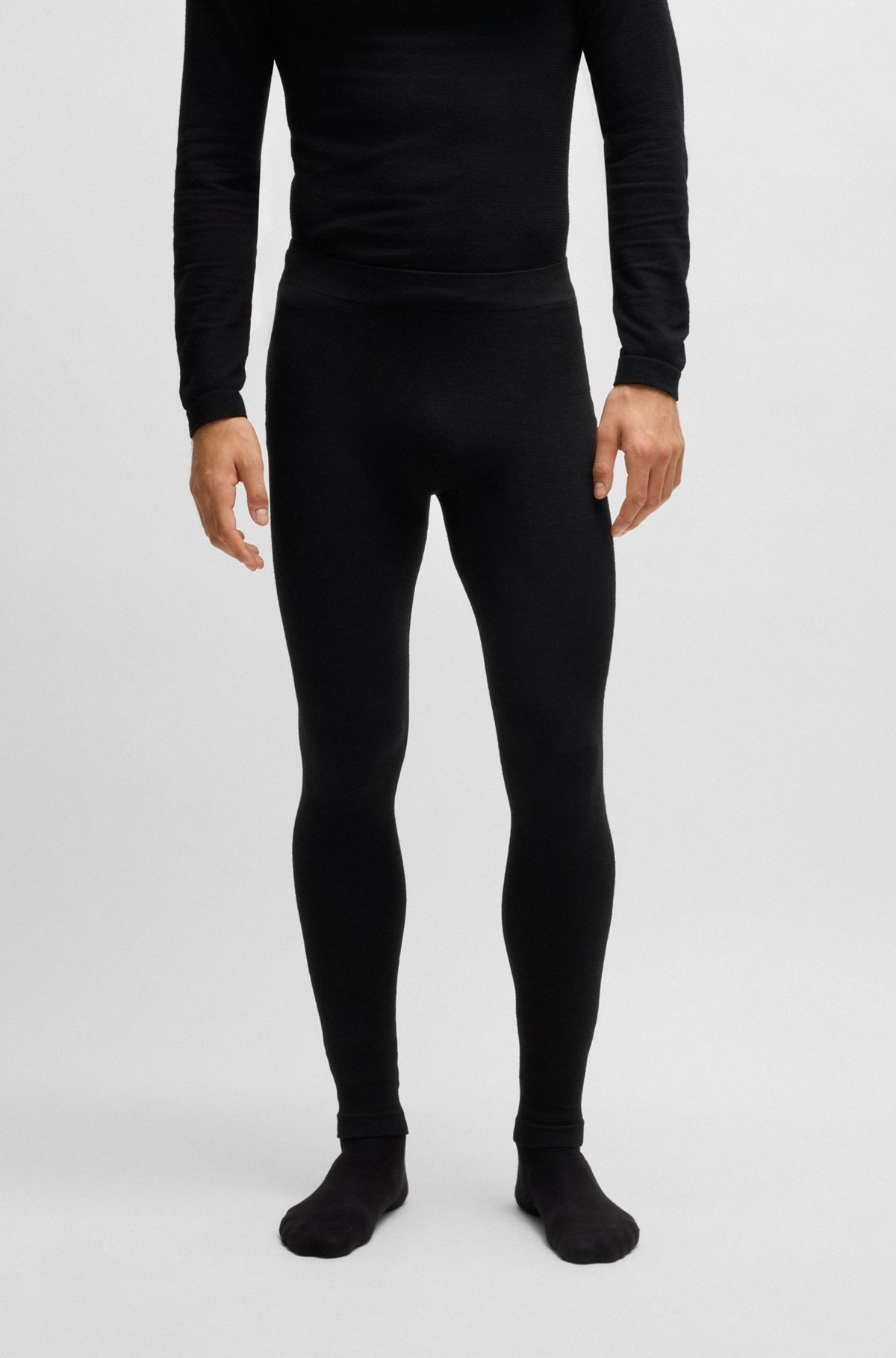 BOSS SKI BASE LAYER LEGGINGS IN WOOL-BLEND JACQUARD - 2