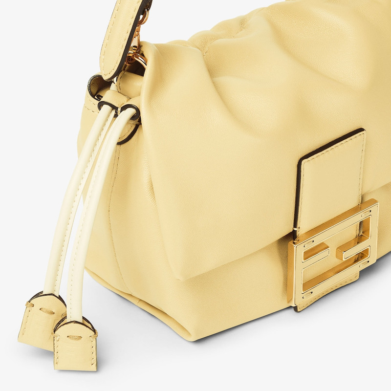 FENDI Mamma Baguette Small Light yellow nappa leather mini-bag outlook