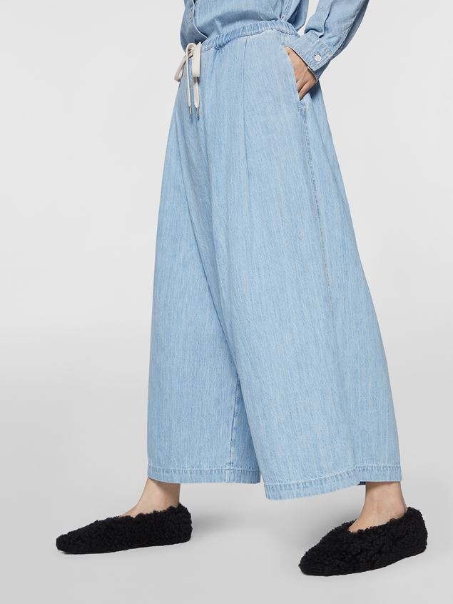 CHAMBRAY DENIM KARATE TROUSERS - 5