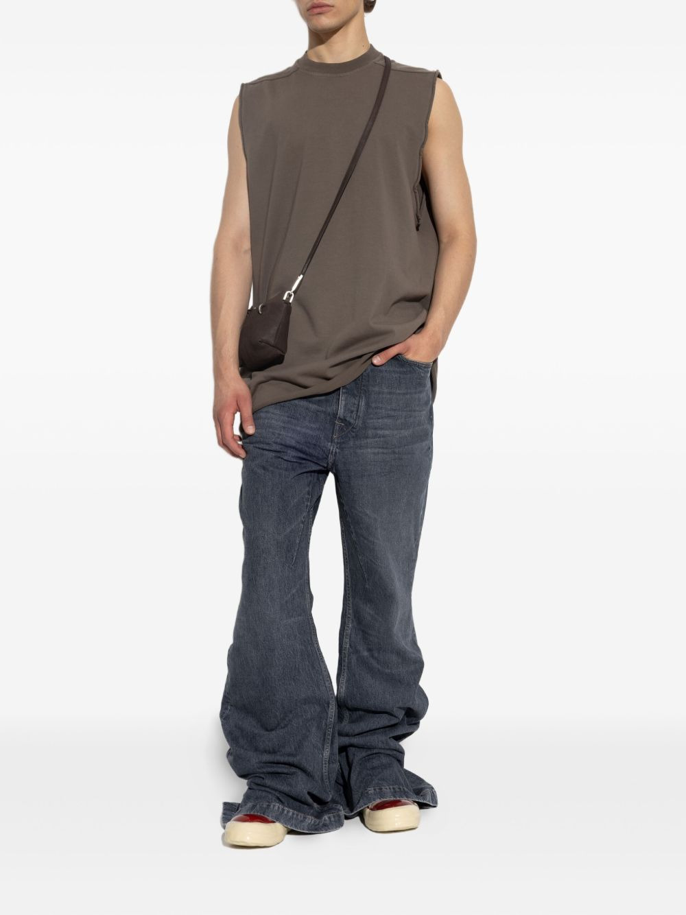 raw-edge sleeveless vest - 2