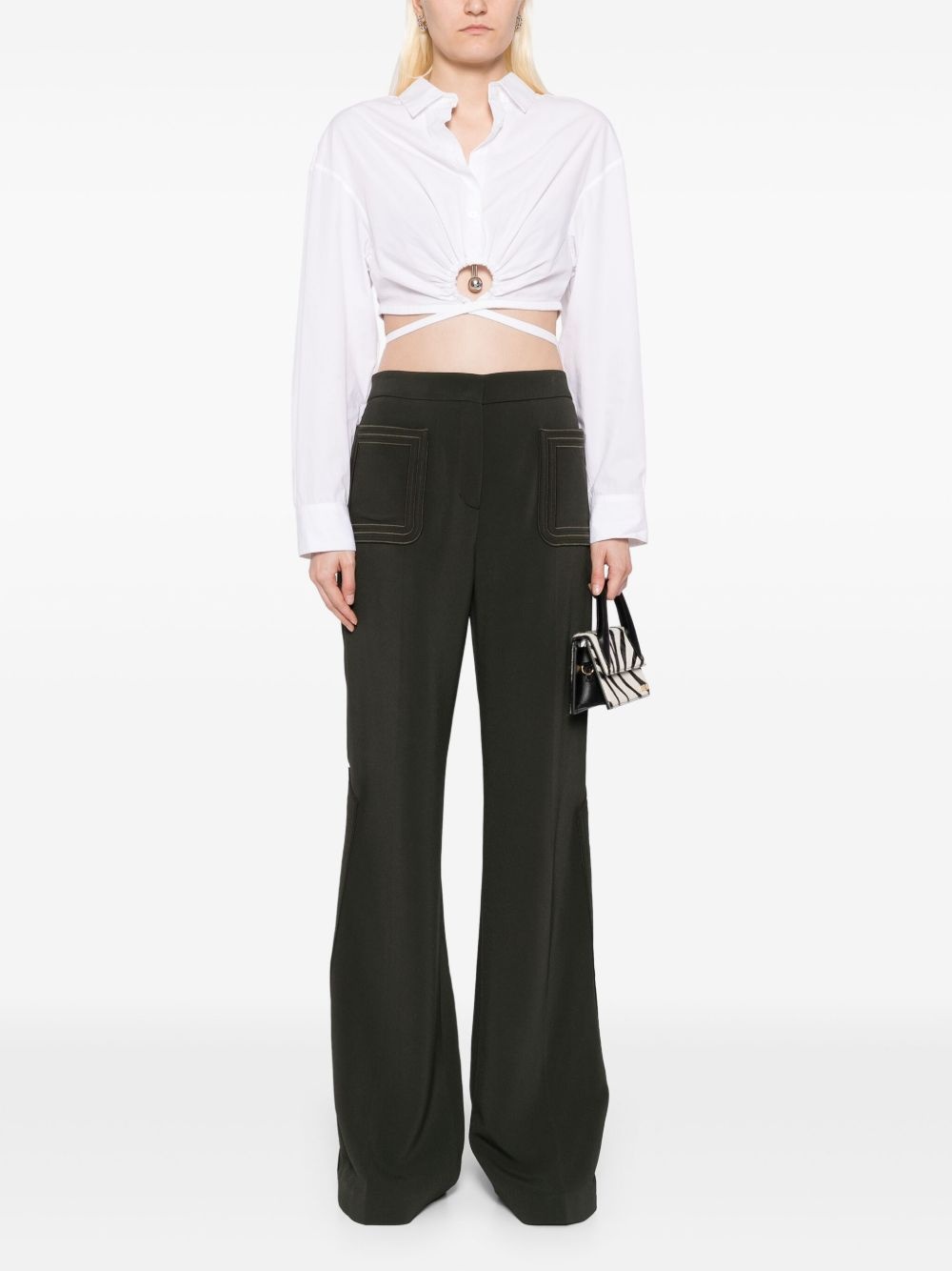 embroidered cady pants - 2