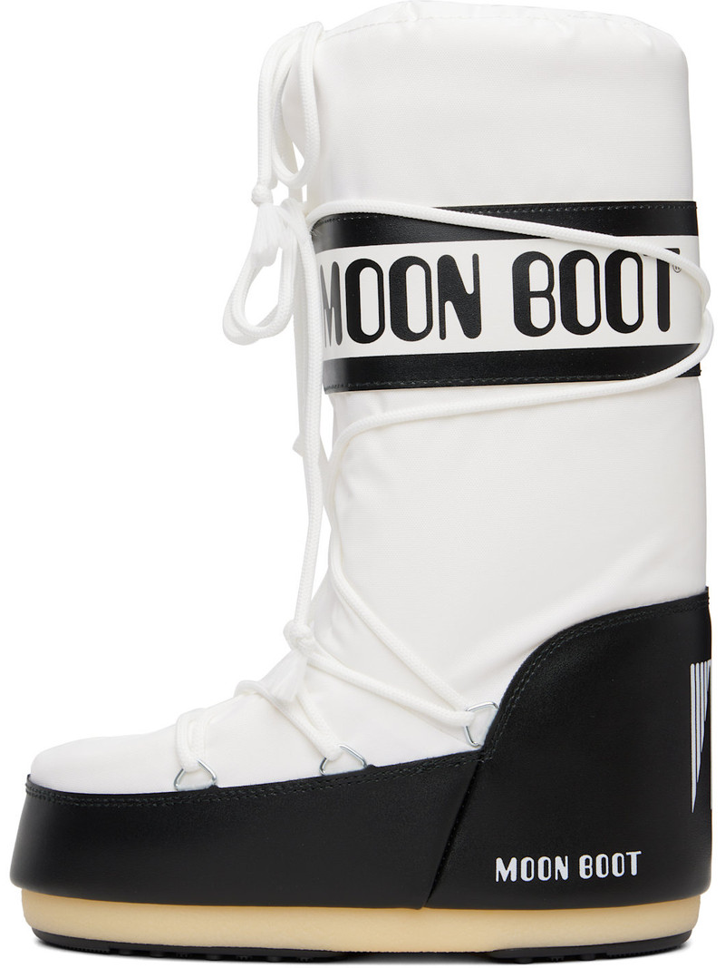 MOON BOOT White & Black Icon Nylon Boots outlook