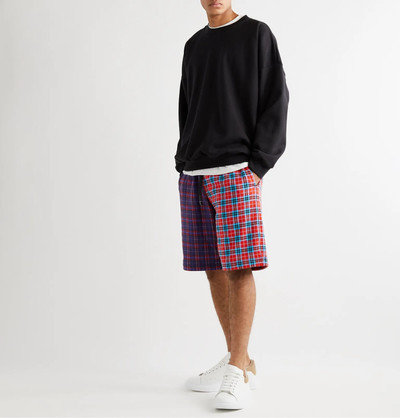 Burberry Wide-Leg Checked Cotton-Blend Jersey Drawstring Shorts outlook