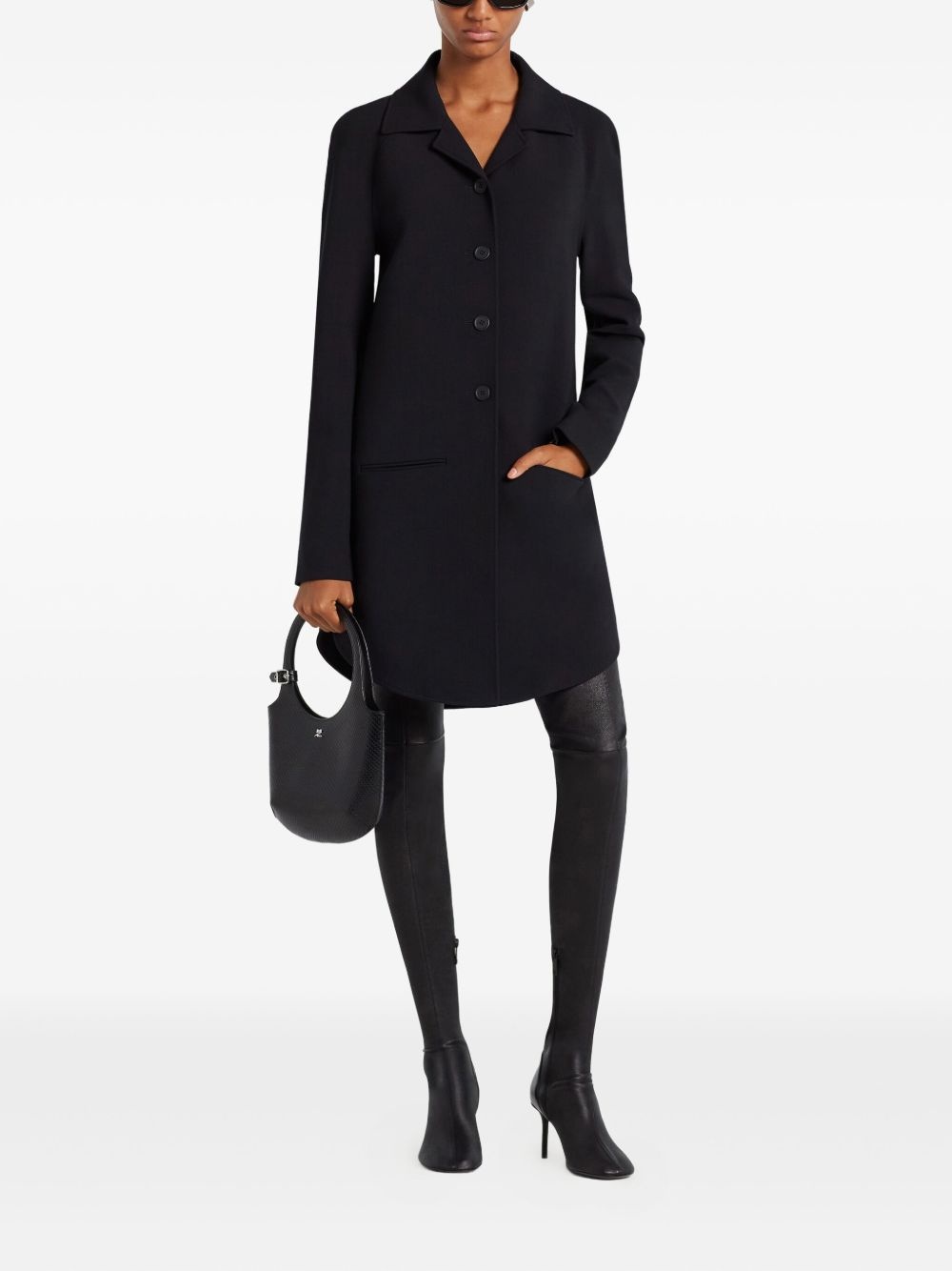 tailored button-front coat - 2