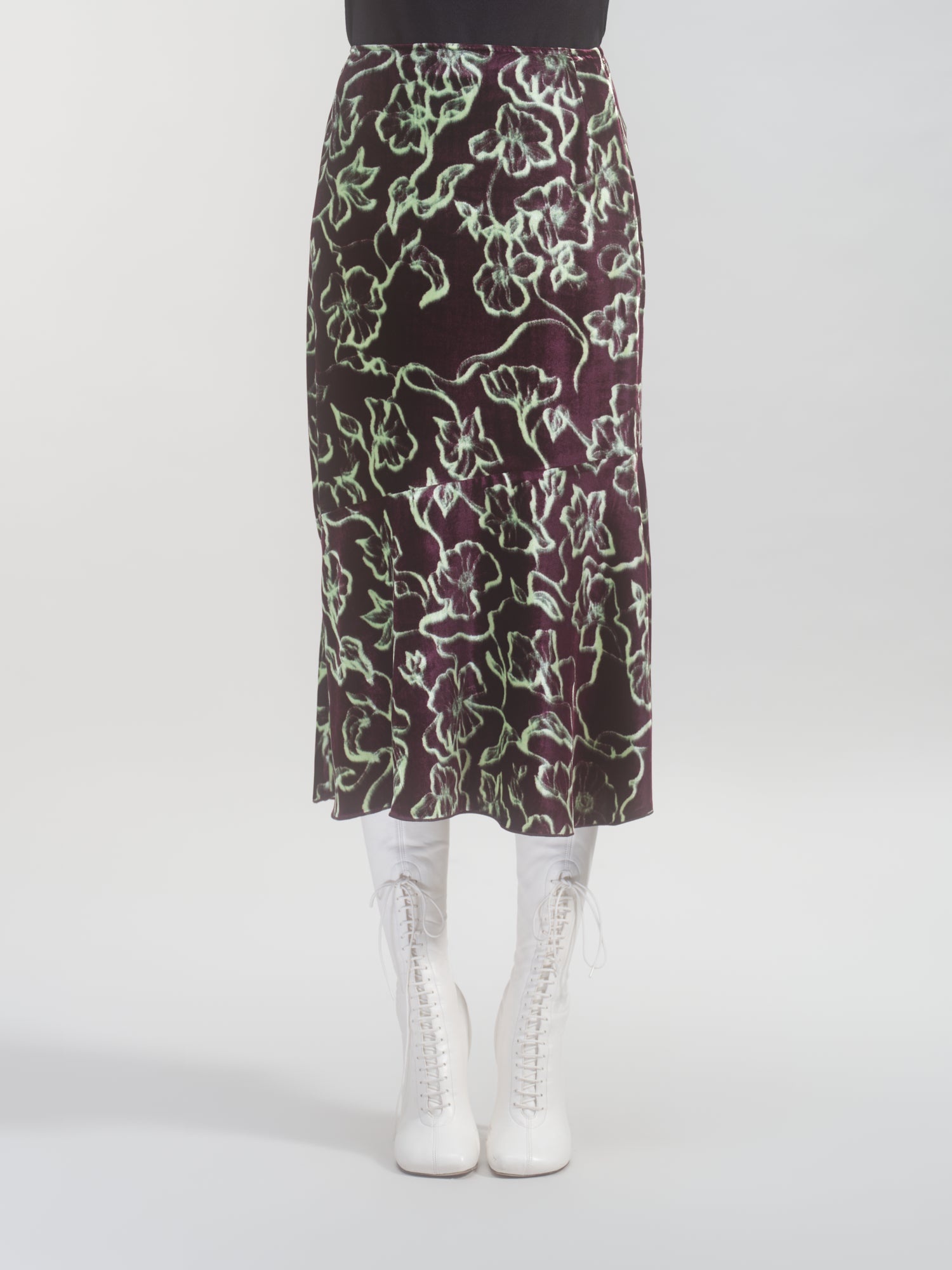 PRINTED VELVET SKIRT - 2