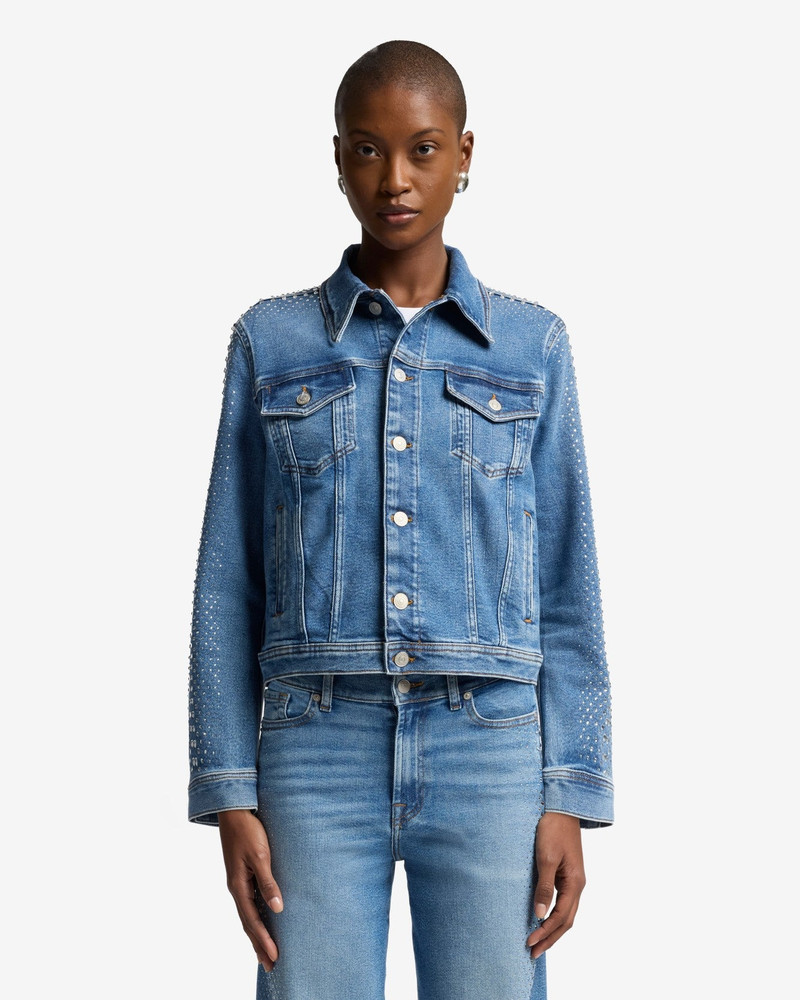 7 For All Mankind Luxe Vintage Adi Trucker Jacket in Love Soul outlook