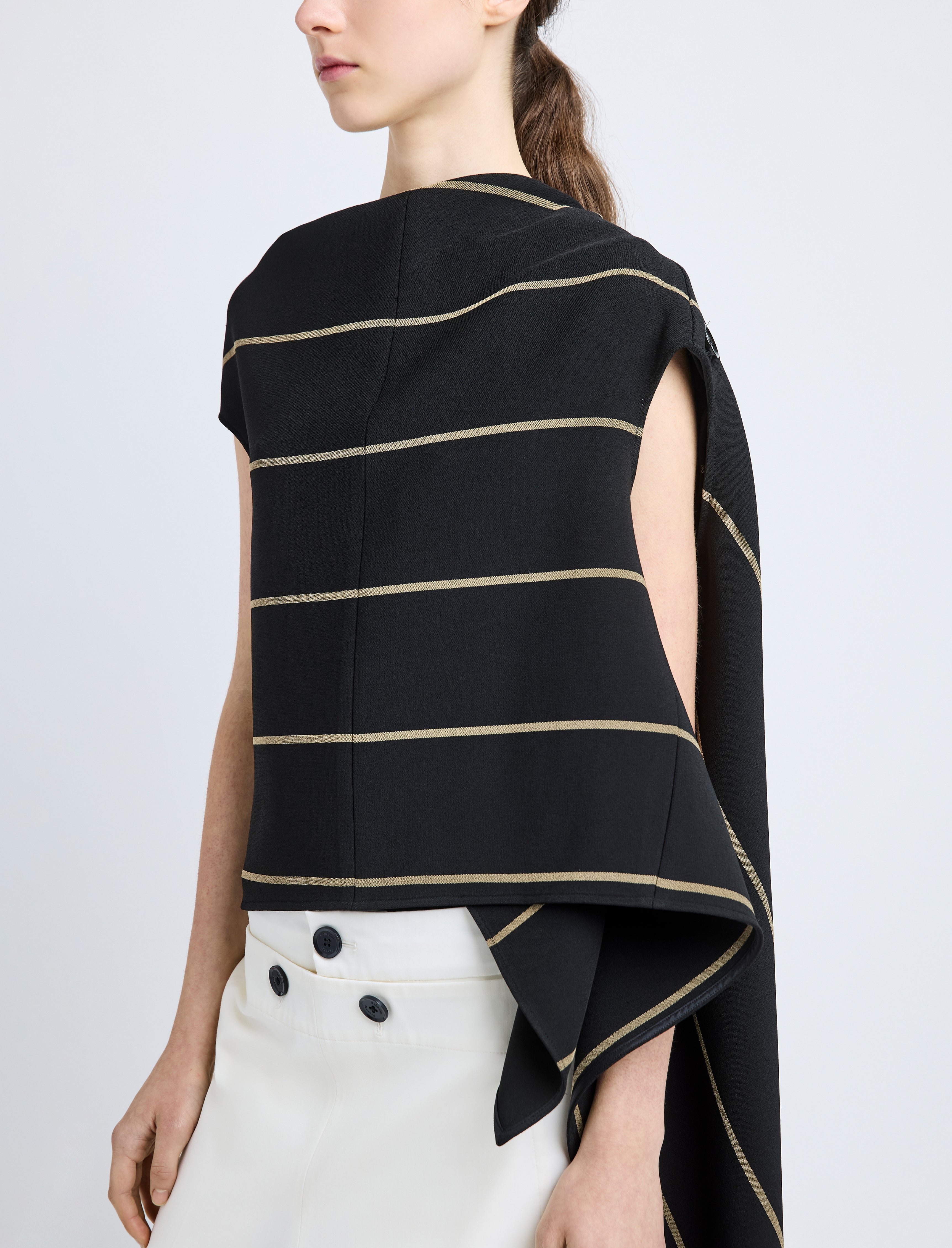 Sutton Top in Stripe Bi-Stretch Viscose - 6